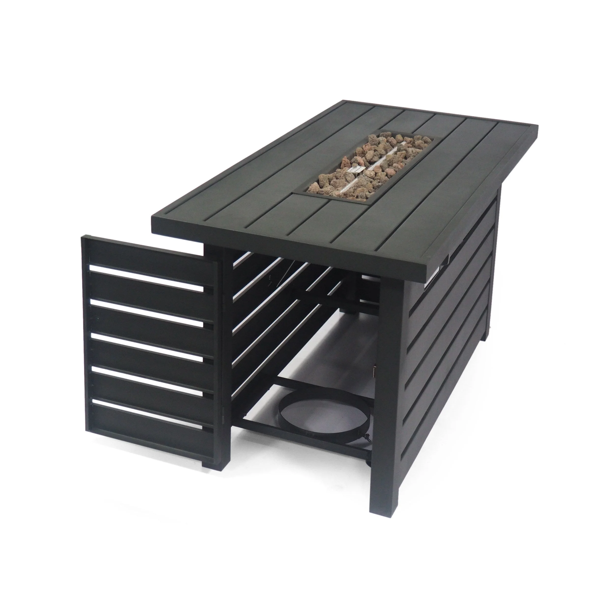 Rectangular Iron Fire Pit - 30,000 BTU - Tank Cover Inside - Image 8