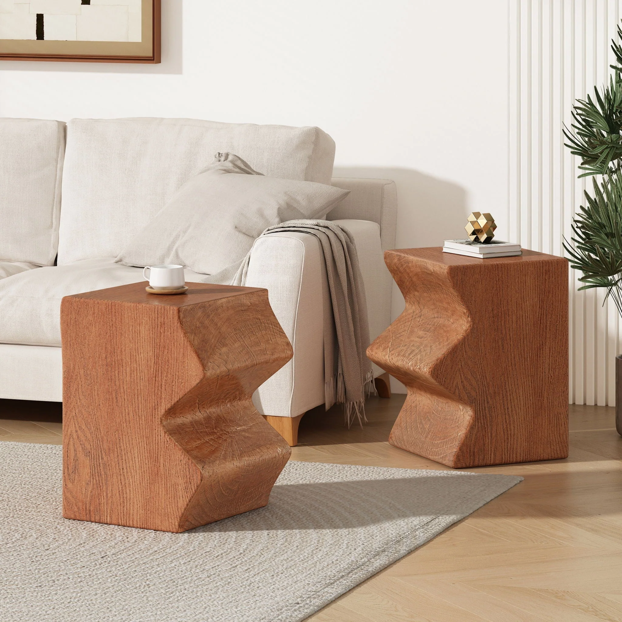 Rectangular Outdoor Indoor Accent Side Table (Set of 2) - Image 8