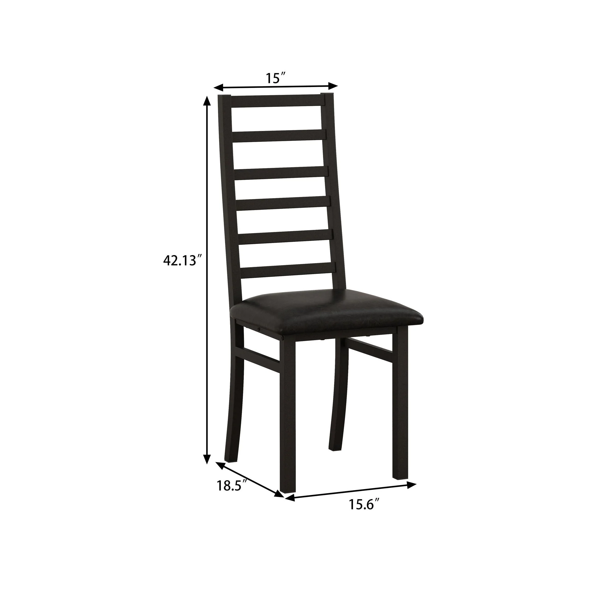 Rectangular Stretch Dining Table With 4 Chairs - Black / Gray - Image 9