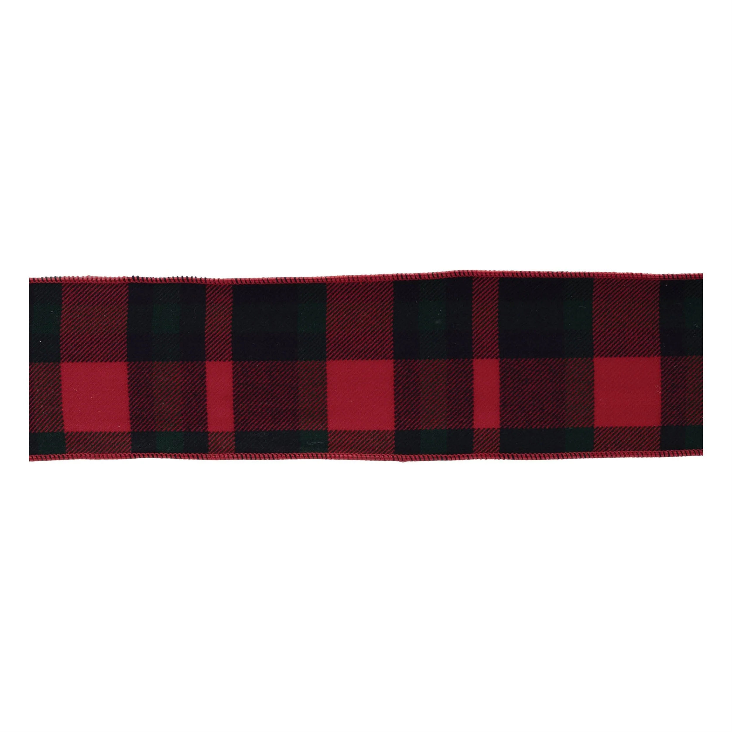 Red and Black Plaid Wired Ribbon (Set of 2)