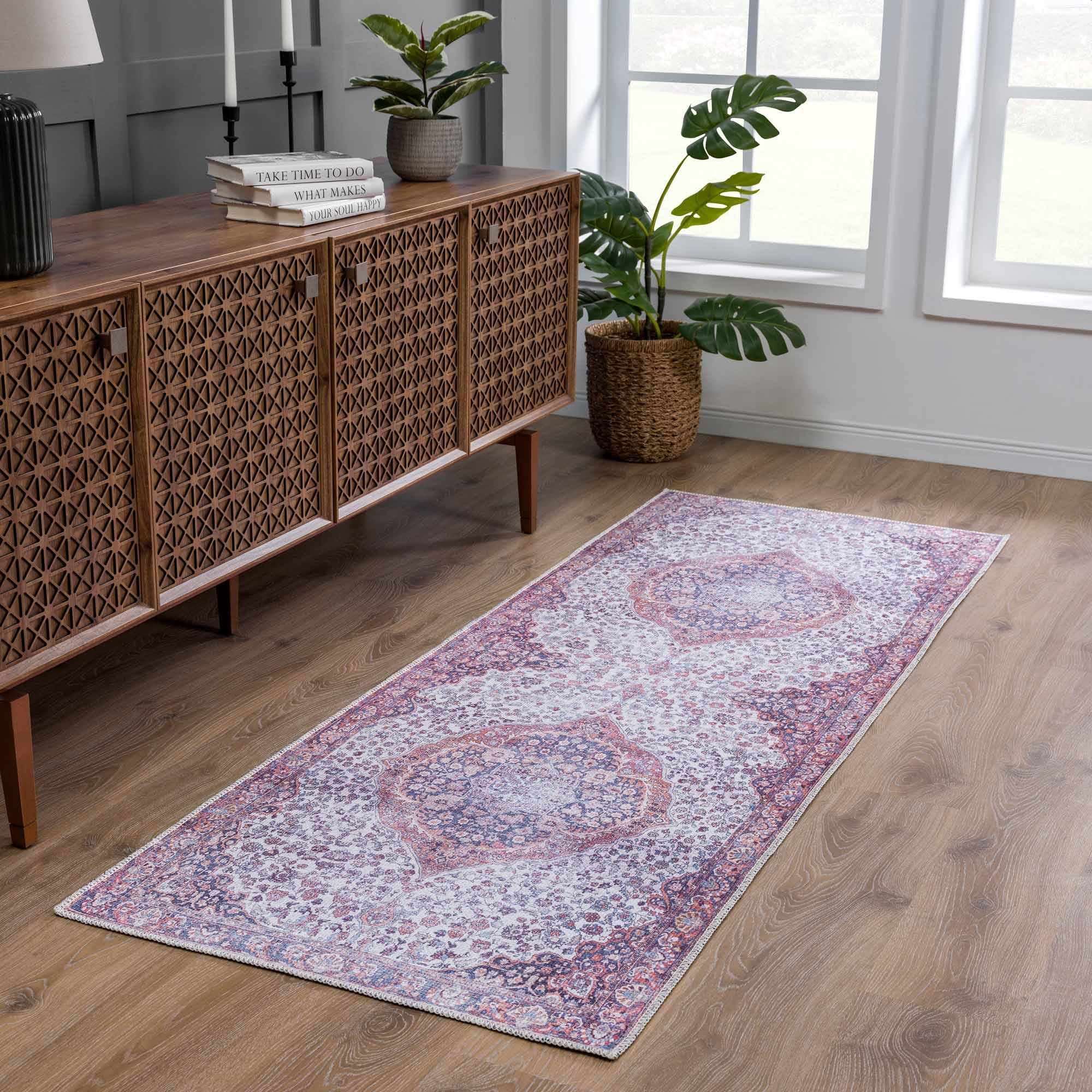 Red Cael Tumble Dry Washable Rug - Promo - Image 3