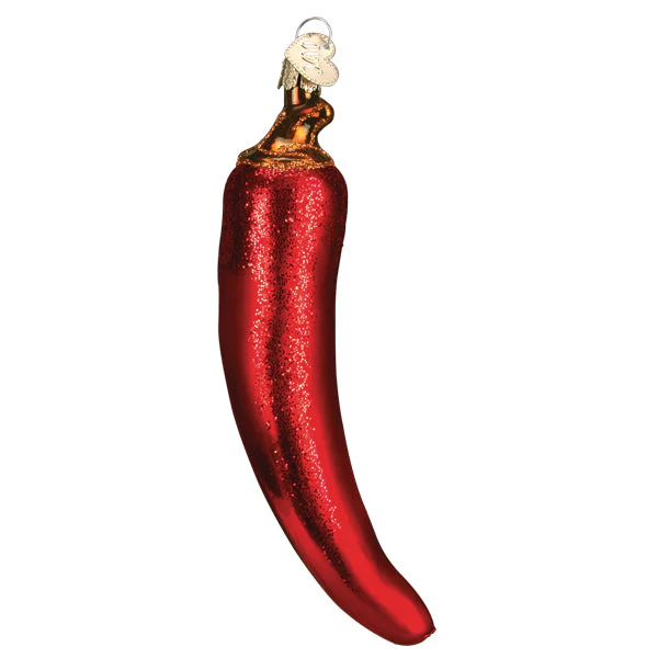 Red Chili Pepper Glass Ornament - Image 3