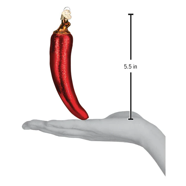 Red Chili Pepper Glass Ornament - Image 4