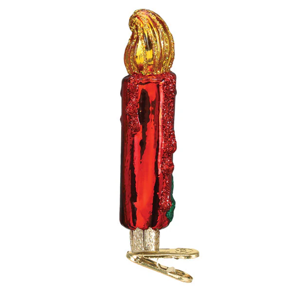 Red Clip-On Candle Ornament 4 x 1.25 x 1 Inches - Image 4