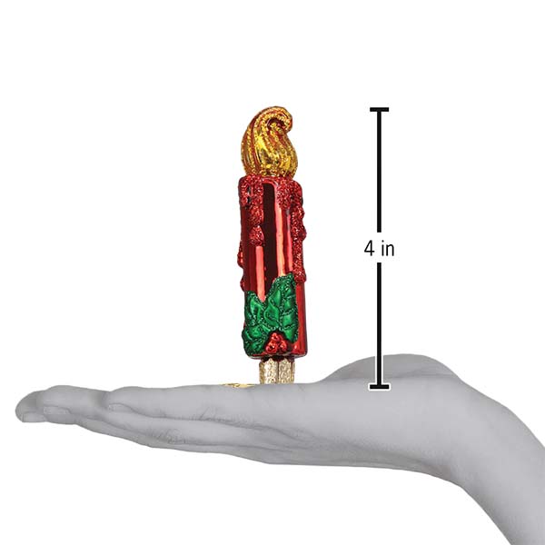 Red Clip-On Candle Ornament 4 x 1.25 x 1 Inches - Image 6