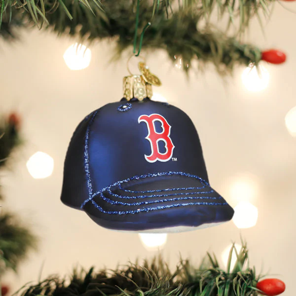 Red Sox Baseball Cap Christmas Ornament