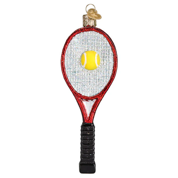 Red Tennis Racquet Ornament - Image 3