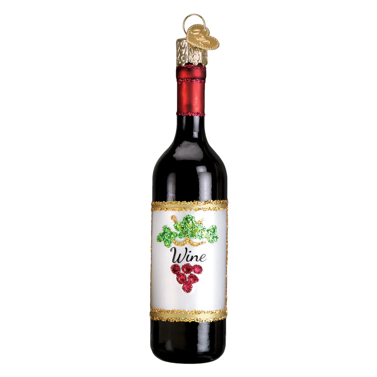 Red Wine Bottle Ornament - Image 3
