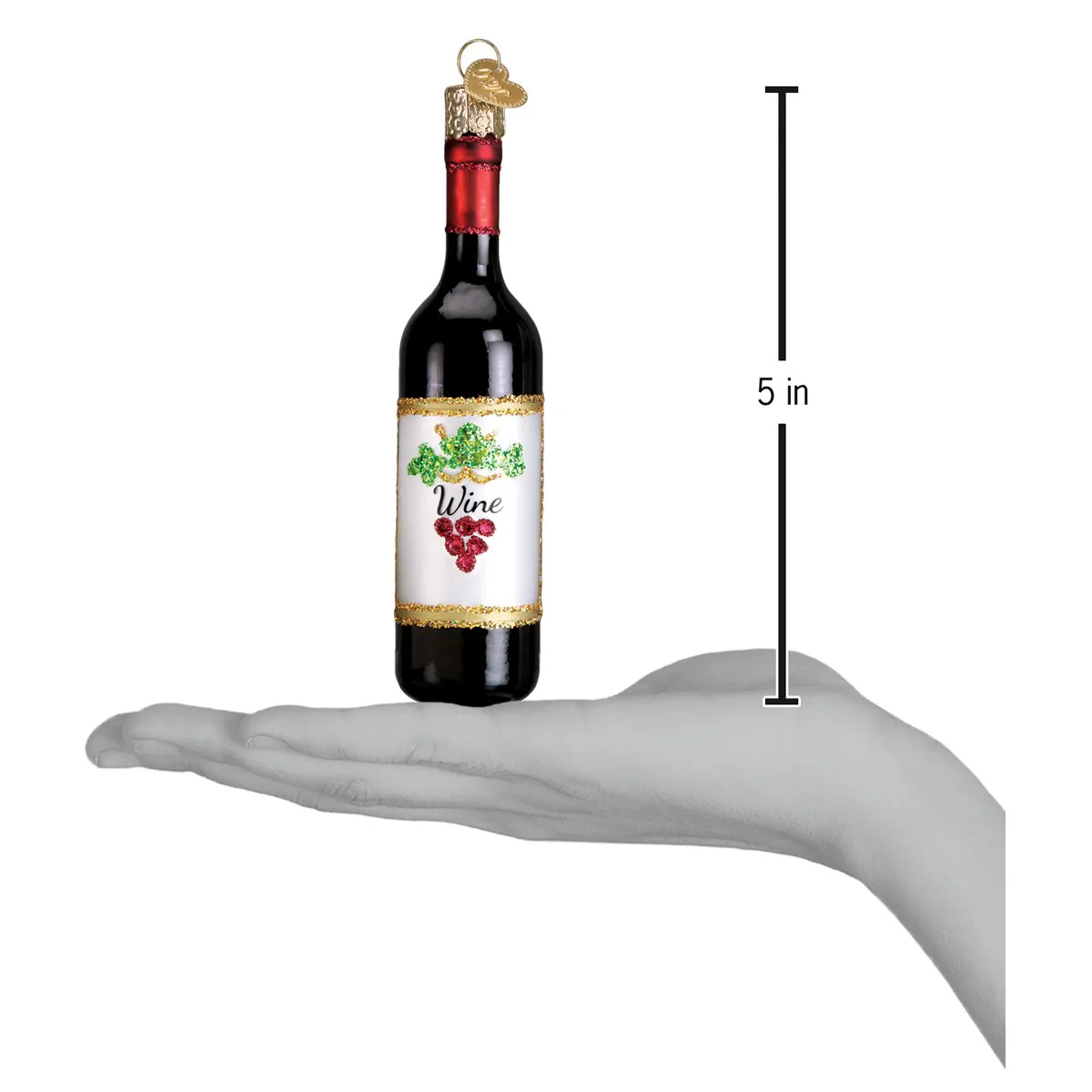 Red Wine Bottle Ornament - Image 6