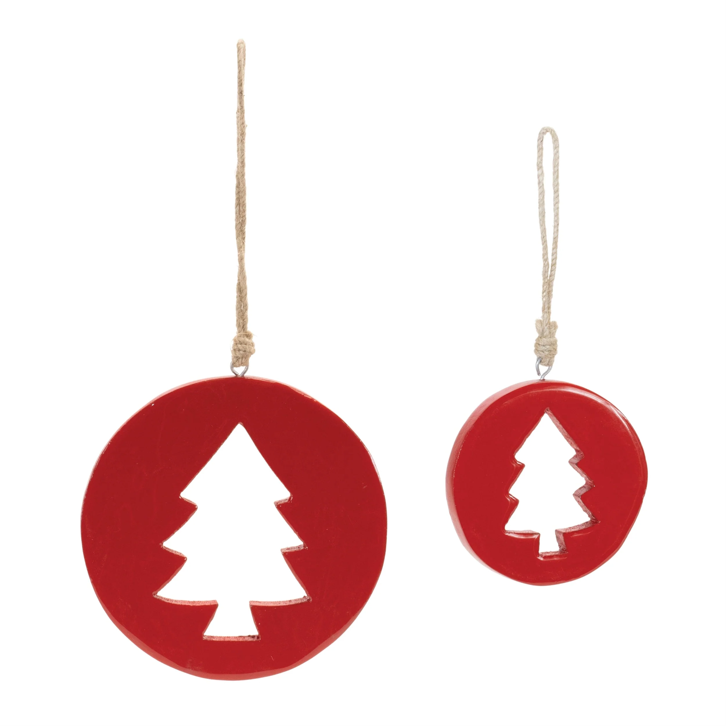 Red Wood Pine Tree Cut-Out Ornament (Set of 12) - Image 2