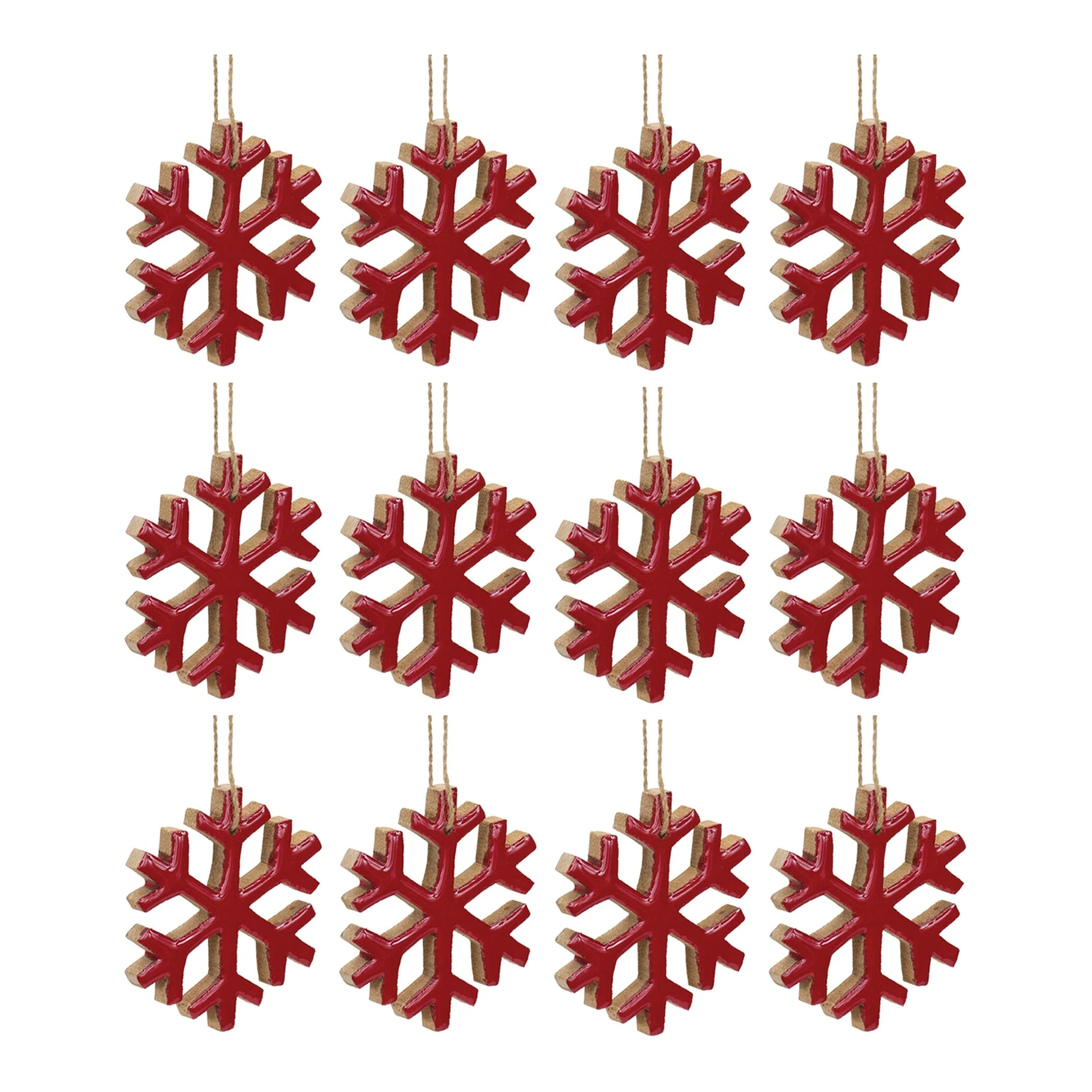 Wood Snowflake Ornament (Set of 12) - Image 3