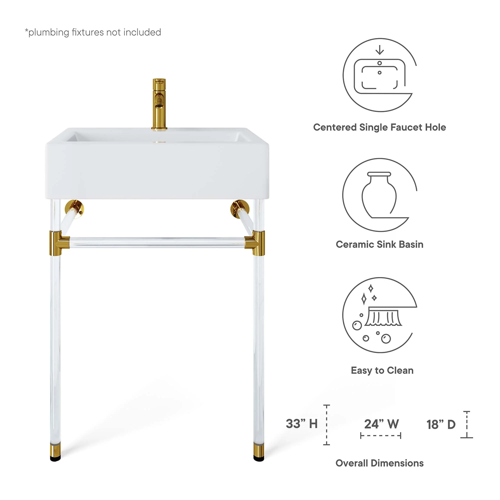 Redeem 24" Acrylic Wall-Mount Bathroom Vanity by Modway - Image 2