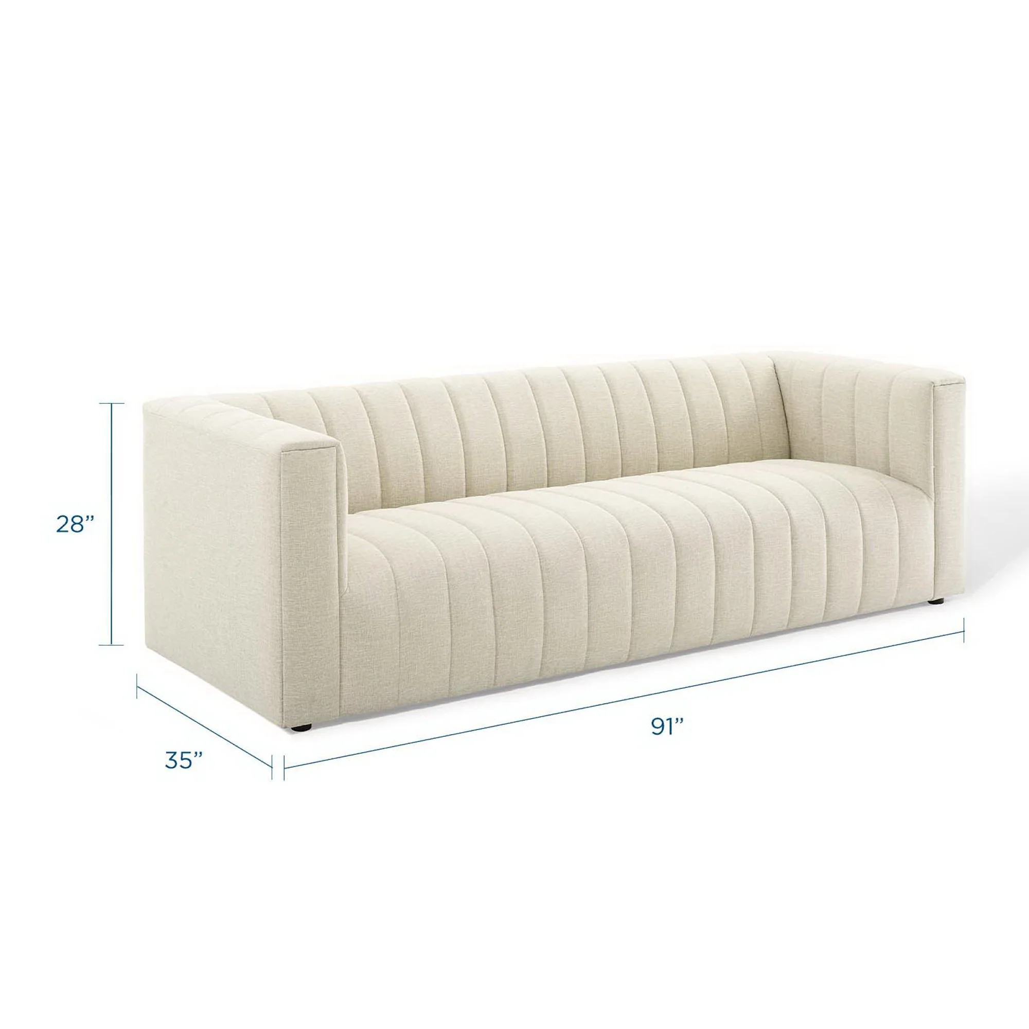 Reflection Channel Tufted Upholstered Fabric Sofa by Modway - Image 2