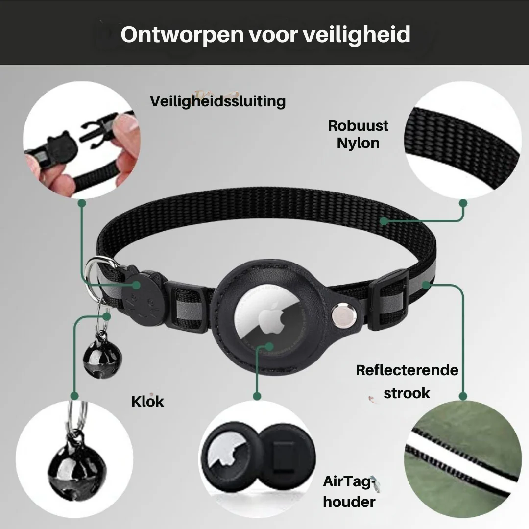 Reflective Cat Collar with GPS Tracker Holder Breakaway Safety Collar - Image 3