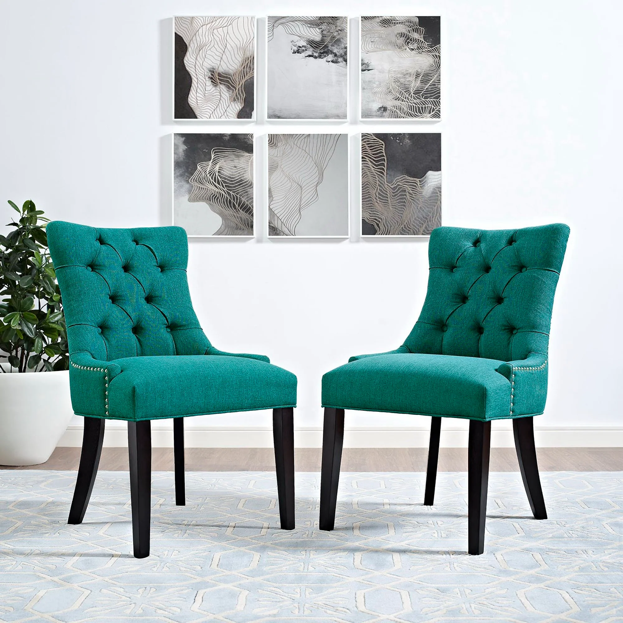 Regent Tufted Fabric Dining Chair by Modway - Image 4