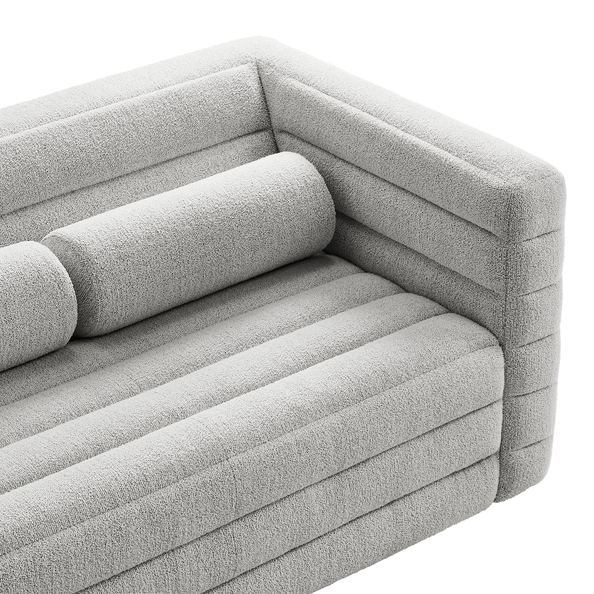 Relle Channel Tufted Boucle Upholstered Loveseat by Modway - Image 7
