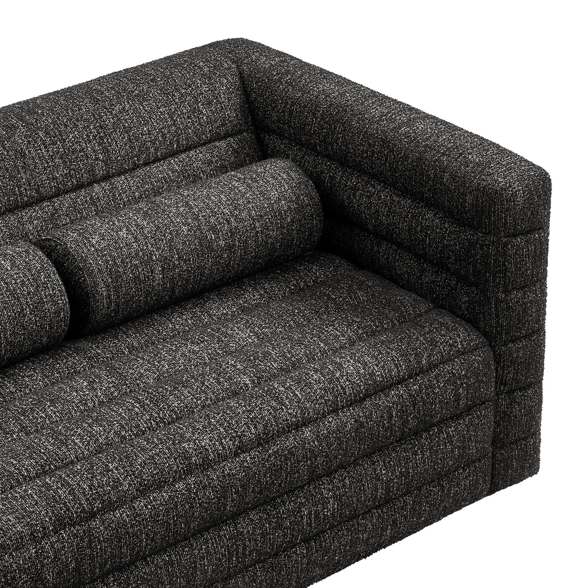 Relle Channel Tufted Boucle Upholstered Loveseat by Modway - Image 8