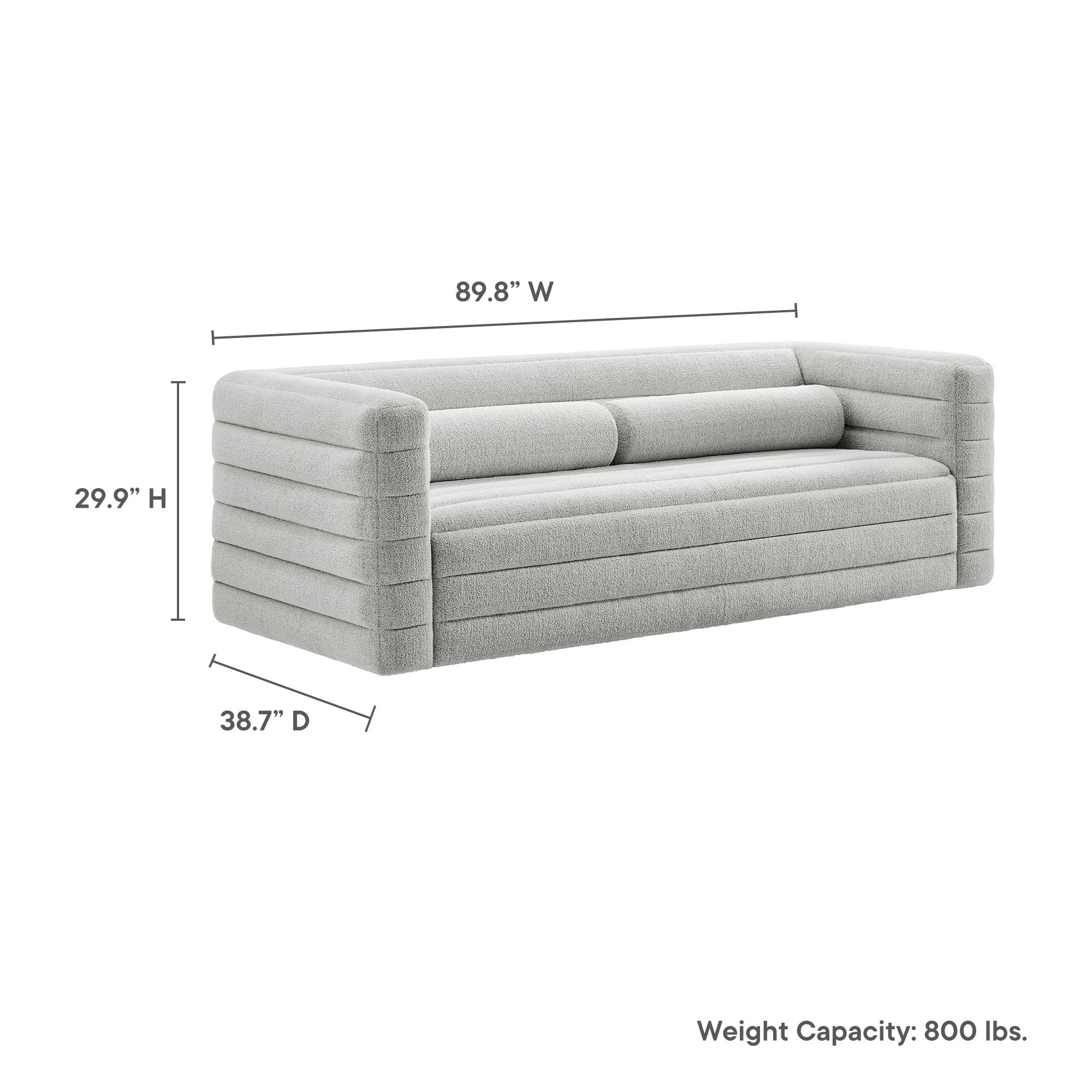 Relle Channel Tufted Boucle Upholstered Sofa by Modway - Image 12