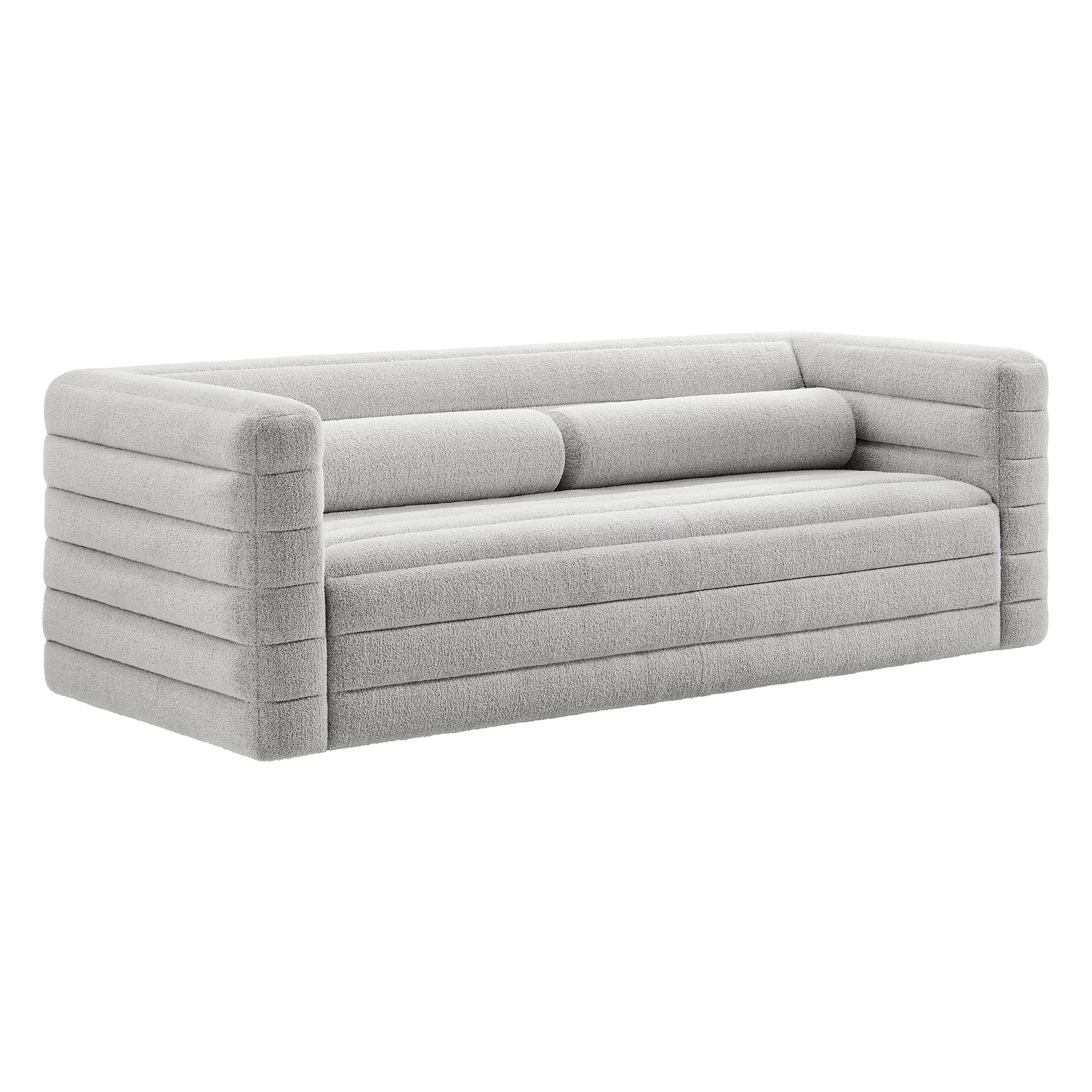 Relle Channel Tufted Boucle Upholstered Sofa by Modway - Image 14