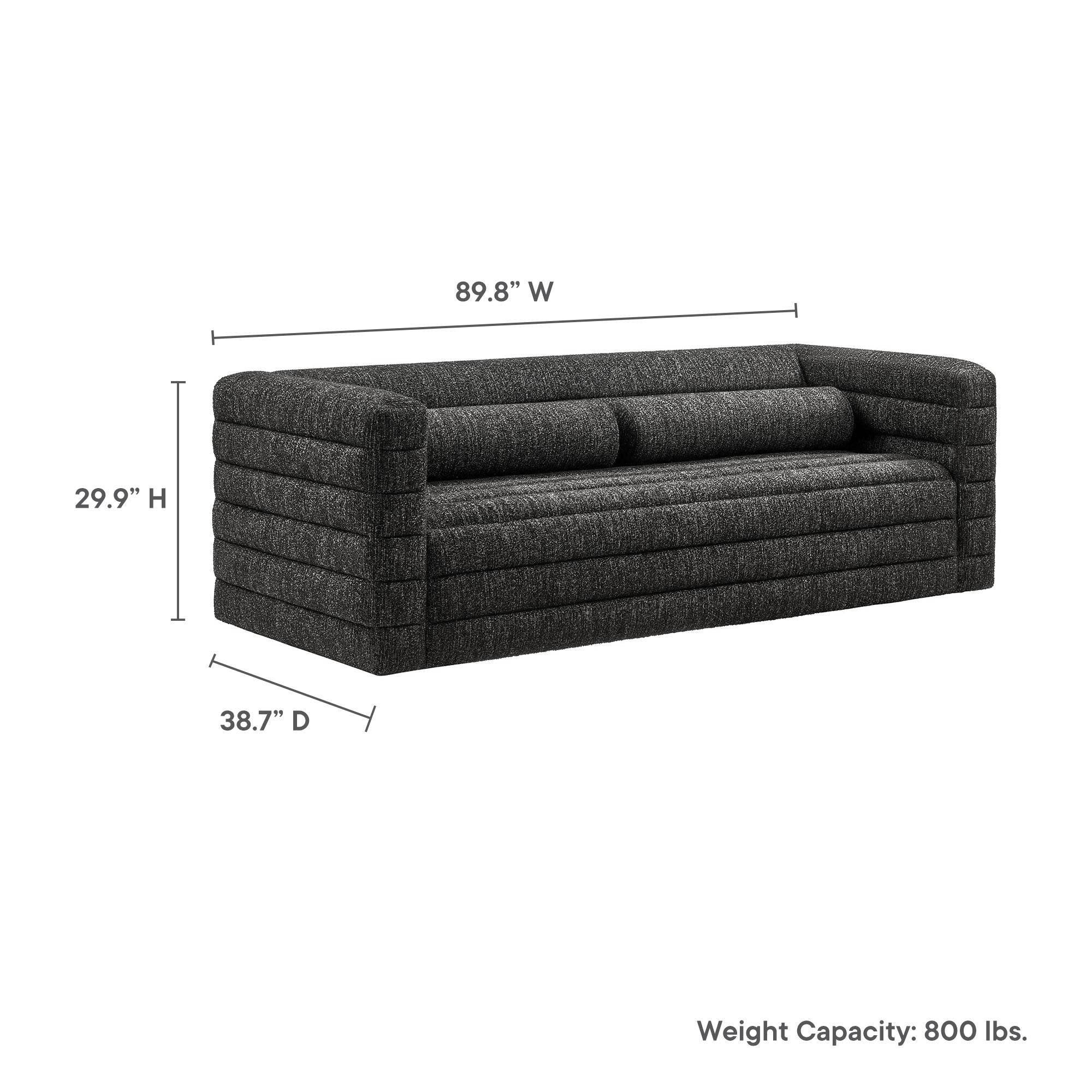 Relle Channel Tufted Boucle Upholstered Sofa by Modway - Image 3