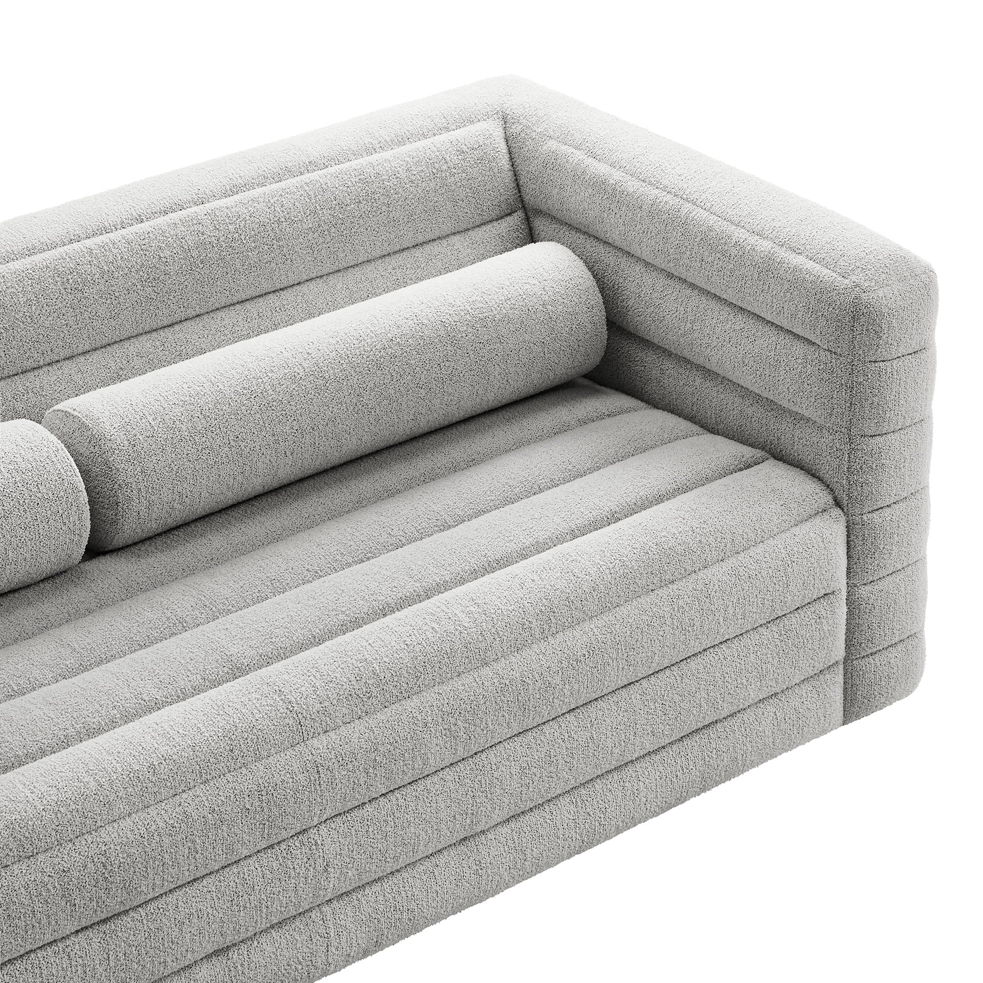 Relle Channel Tufted Boucle Upholstered Sofa by Modway - Image 8