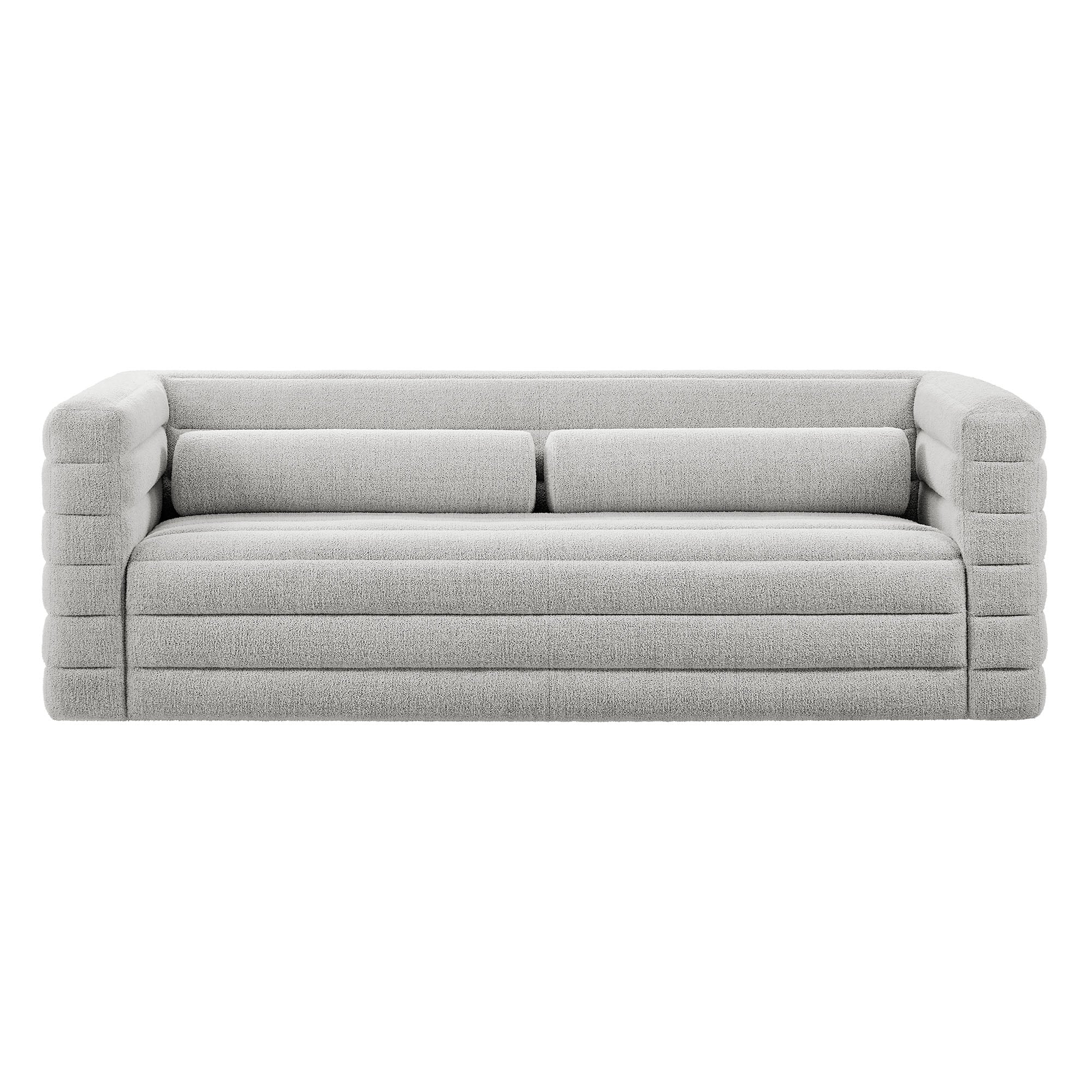 Relle Channel Tufted Boucle Upholstered Sofa by Modway - Image 9