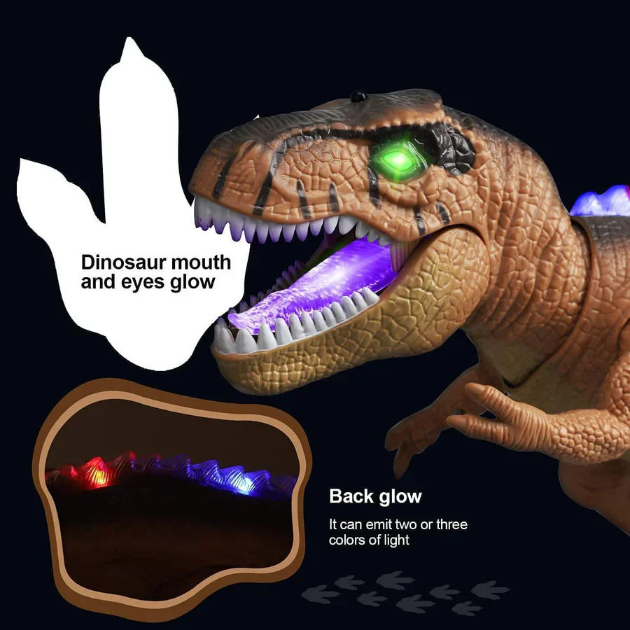 Remote Control T-Rex Dinosaur with Lights Sounds Walking RC Toy - Image 8
