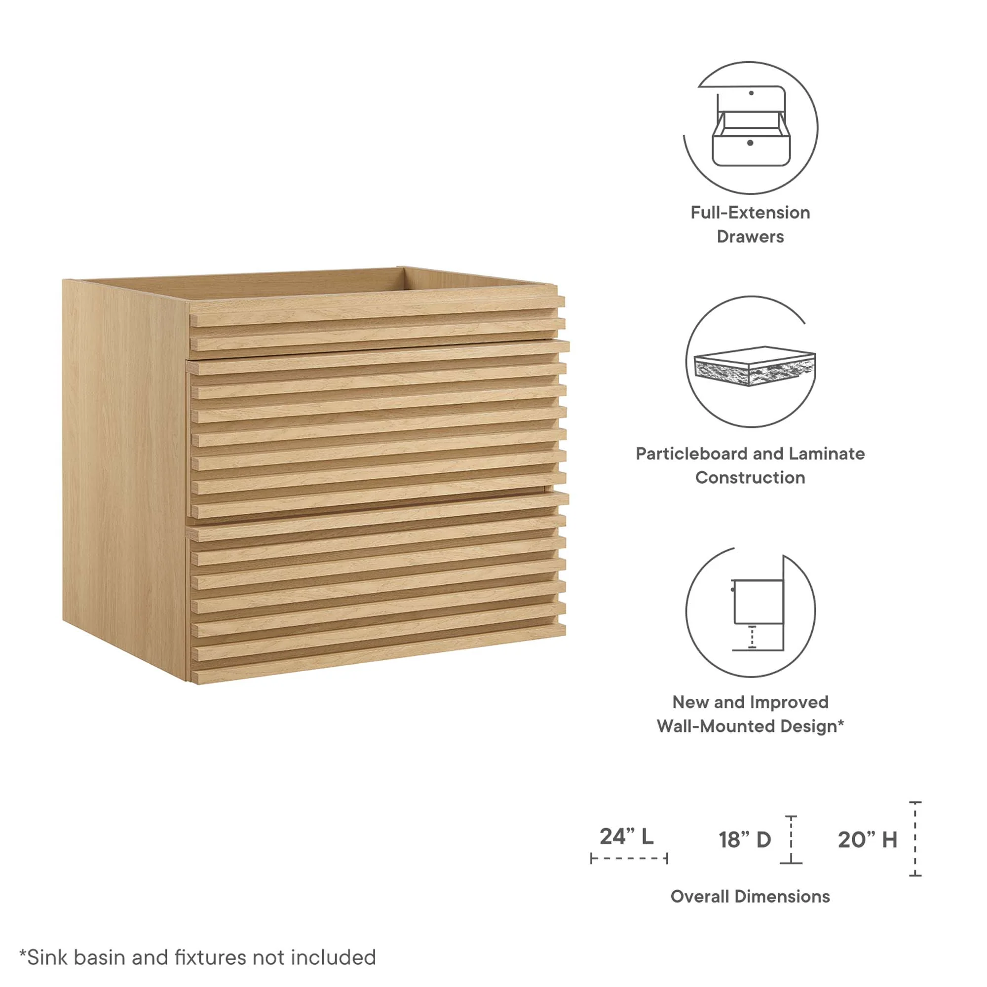 Render 24" Wall-Mount Bathroom Vanity Cabinet by Modway - Image 18