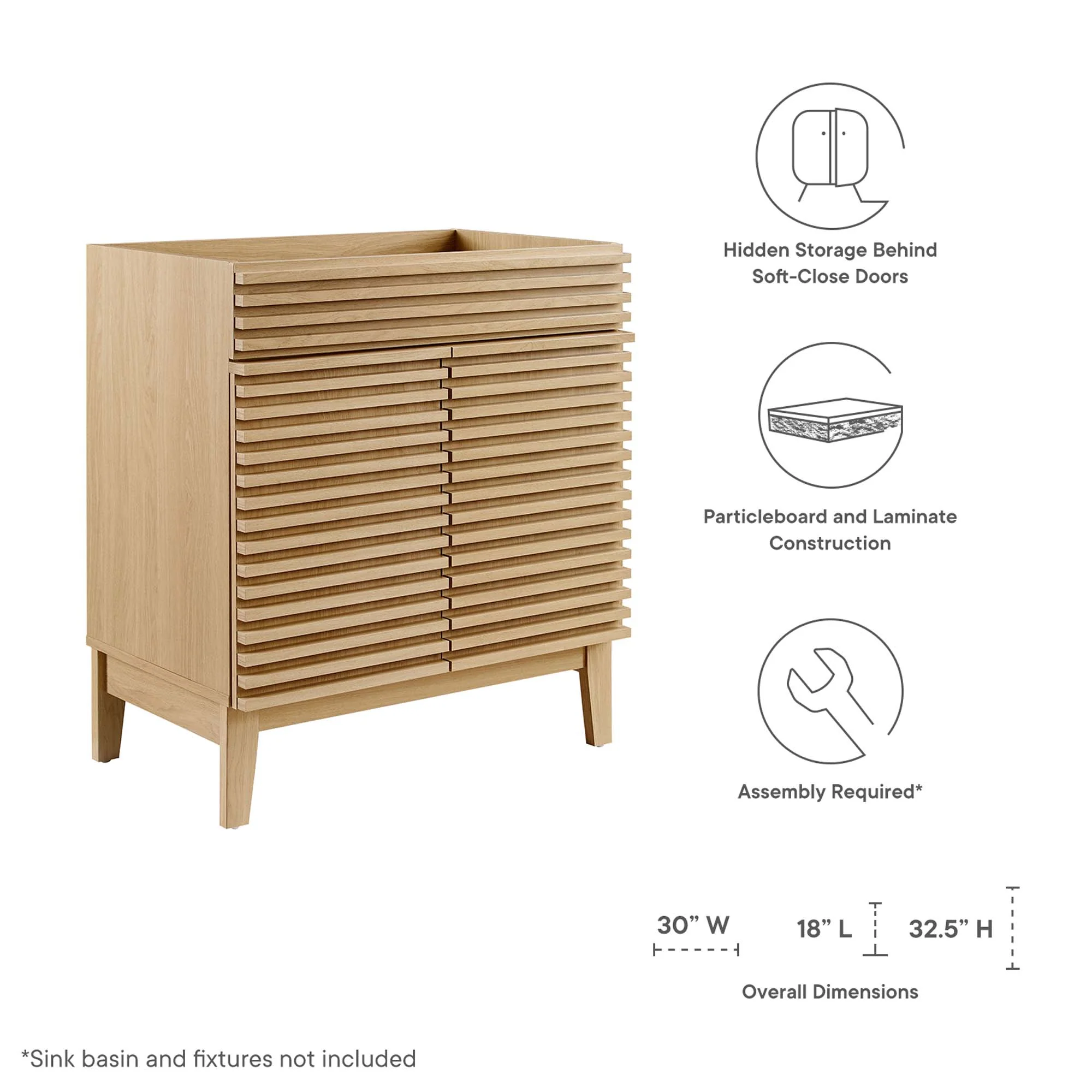 Render 30" Bathroom Vanity Cabinet (Sink Basin Not Included) by Modway - Image 18