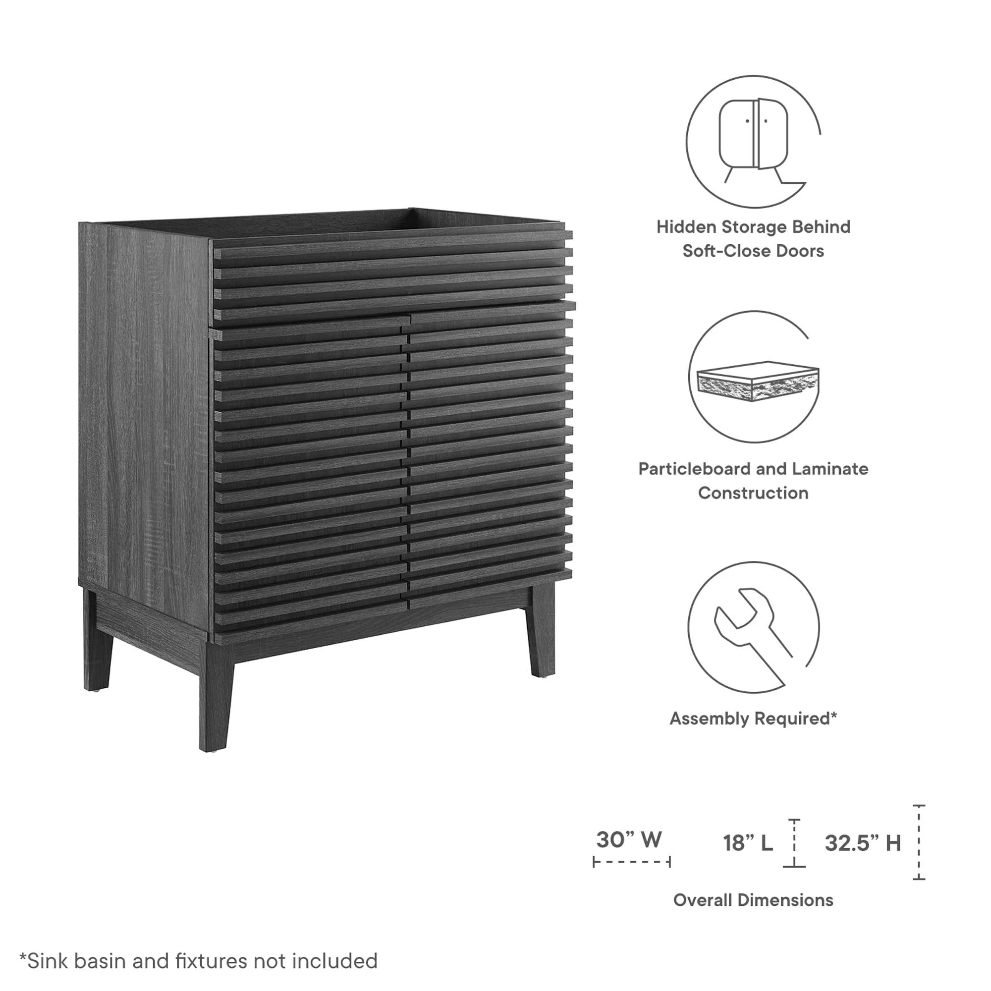 Render 30" Bathroom Vanity Cabinet (Sink Basin Not Included) by Modway - Image 19