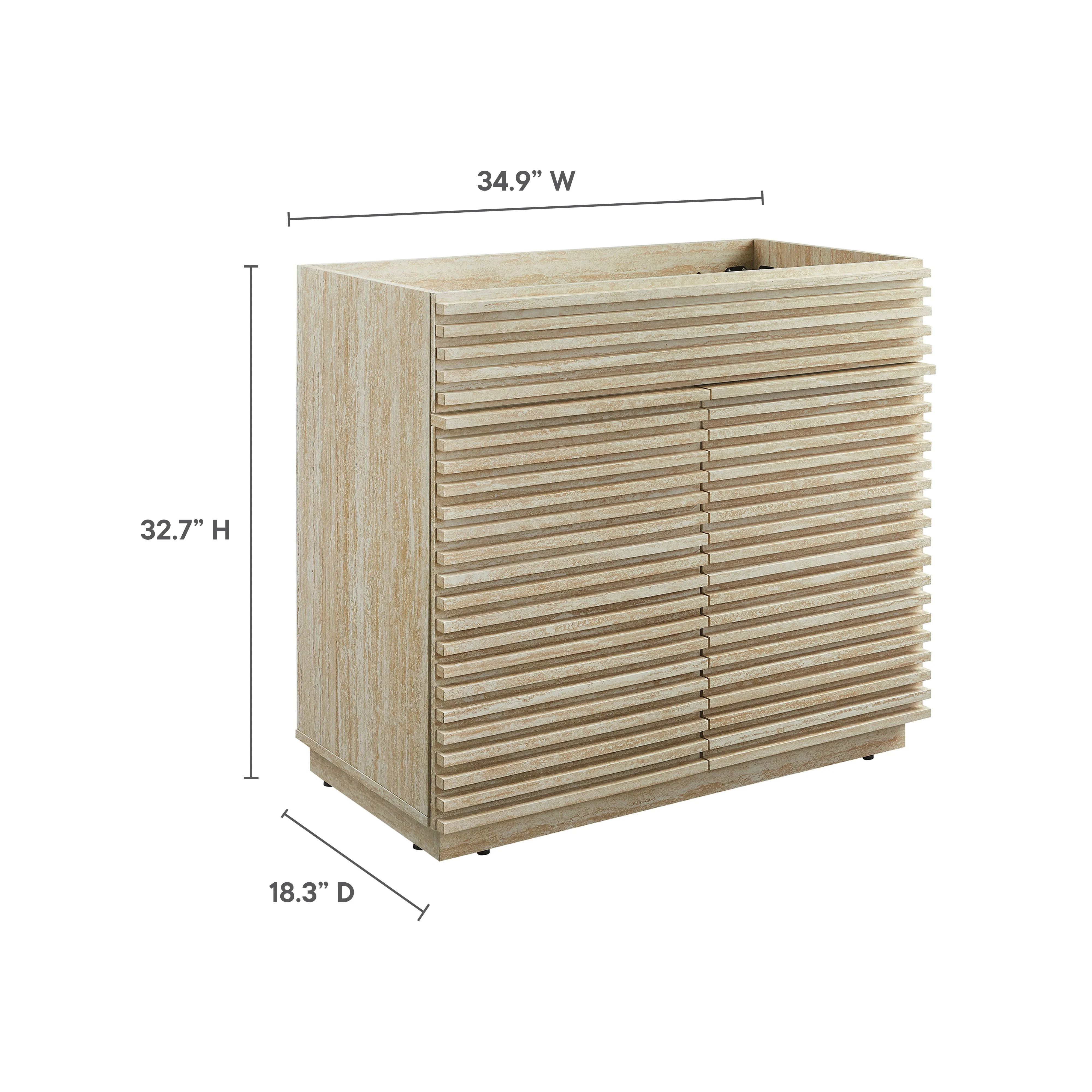Render 36" Faux Travertine Bathroom Vanity Cabinet by Modway - Image 3