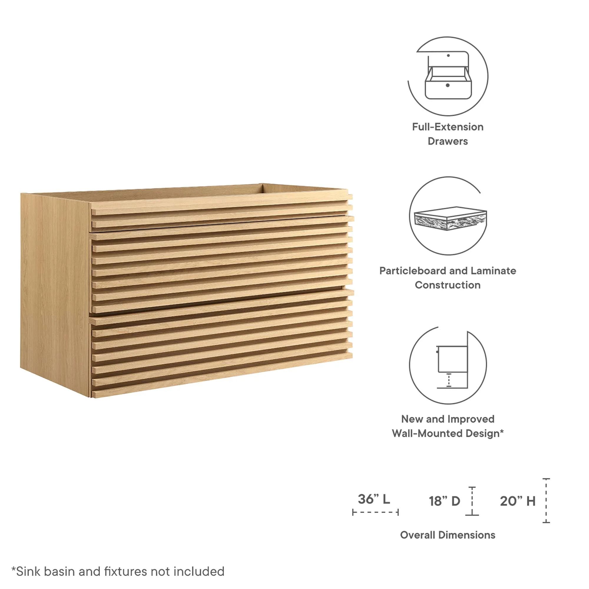 Render 36" Wall-Mount Bathroom Vanity Cabinet by Modway - Image 18