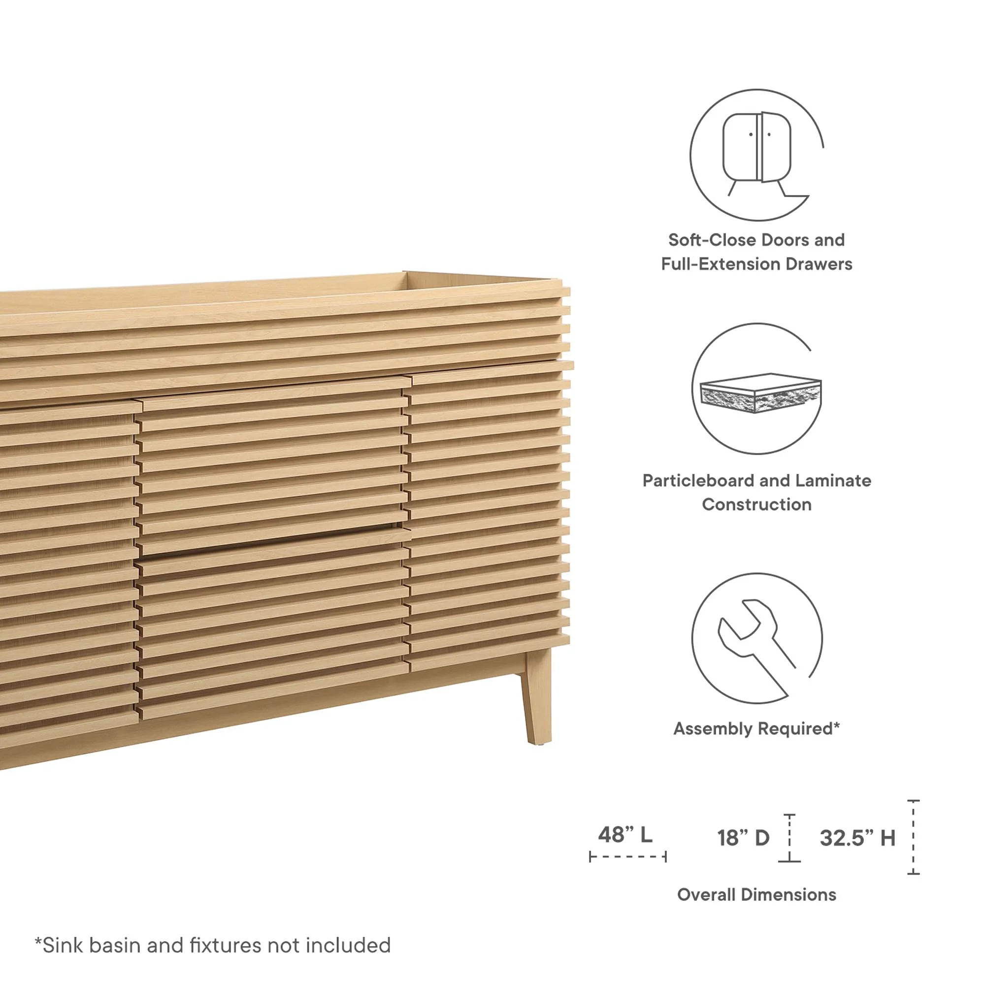 Render 48" Single Sink Compatible (not included) Bathroom Vanity Cabinet by Modway - Image 13