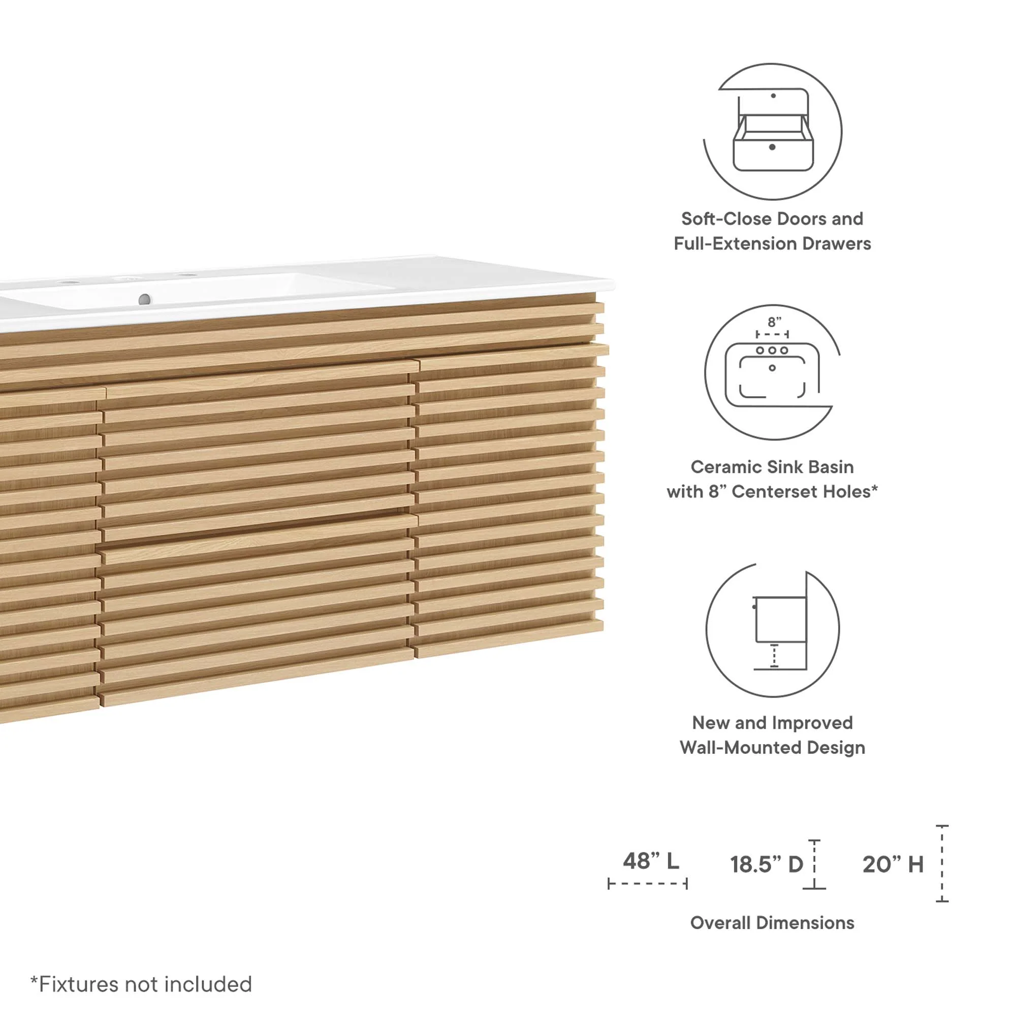 Render 48" Wall-Mount Bathroom Vanity by Modway - Image 23