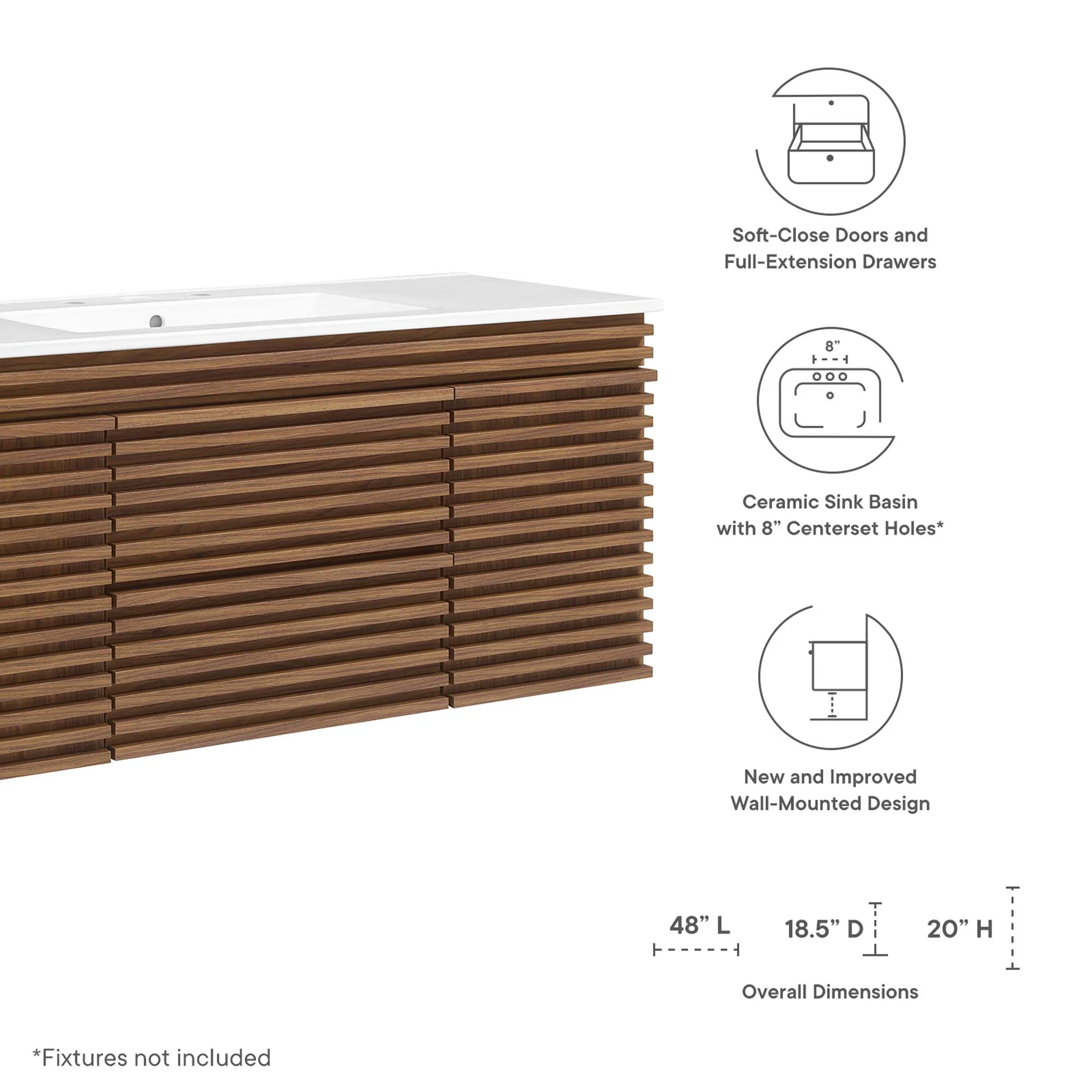 Render 48" Wall-Mount Bathroom Vanity by Modway - Image 24