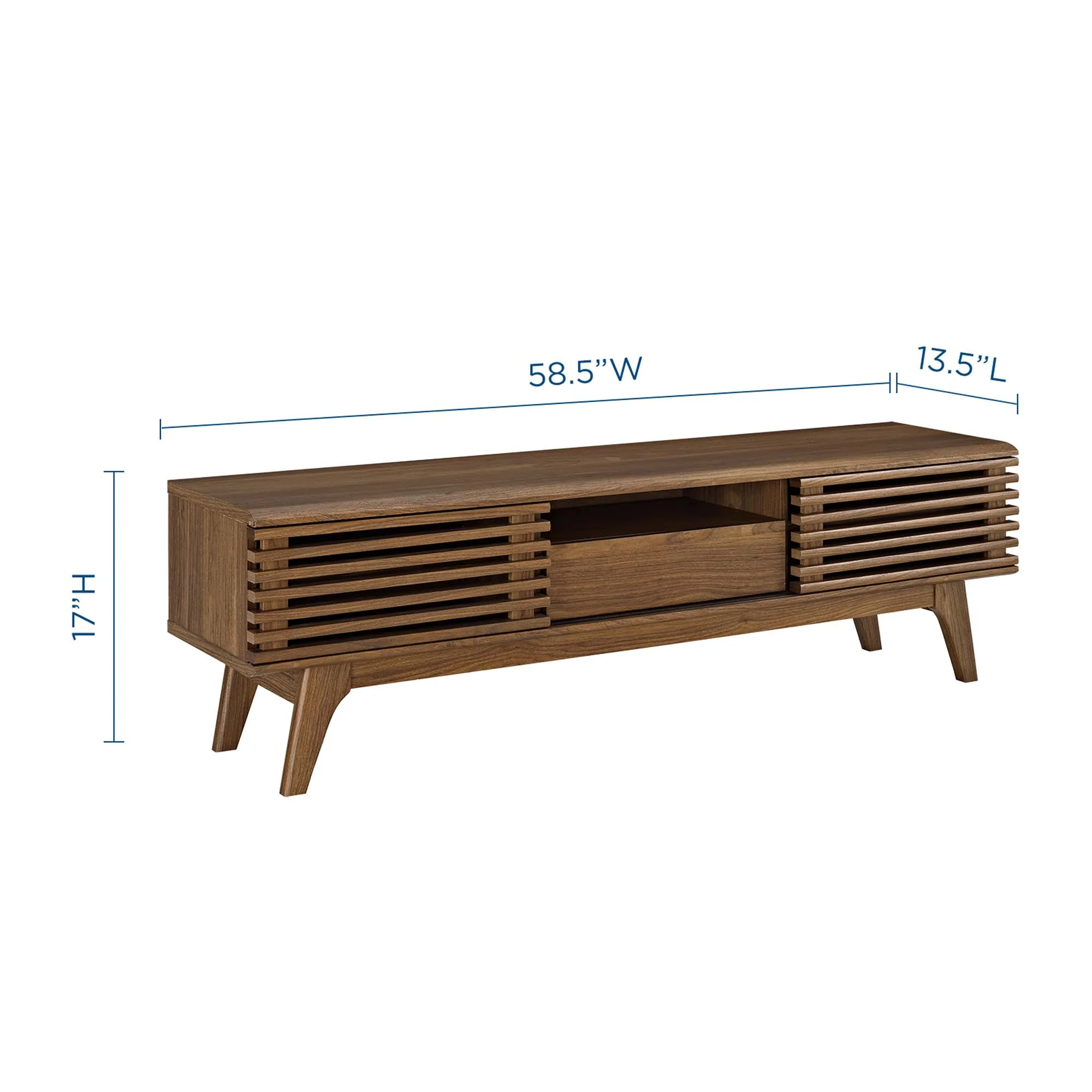 Render 59-Inch Walnut TV Stand by Modway Mid-Century Style - Image 2