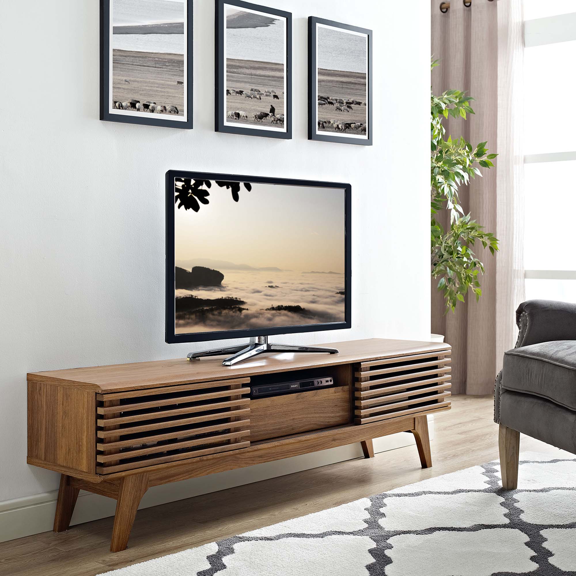 Render 59-Inch Walnut TV Stand by Modway Mid-Century Style - Image 6