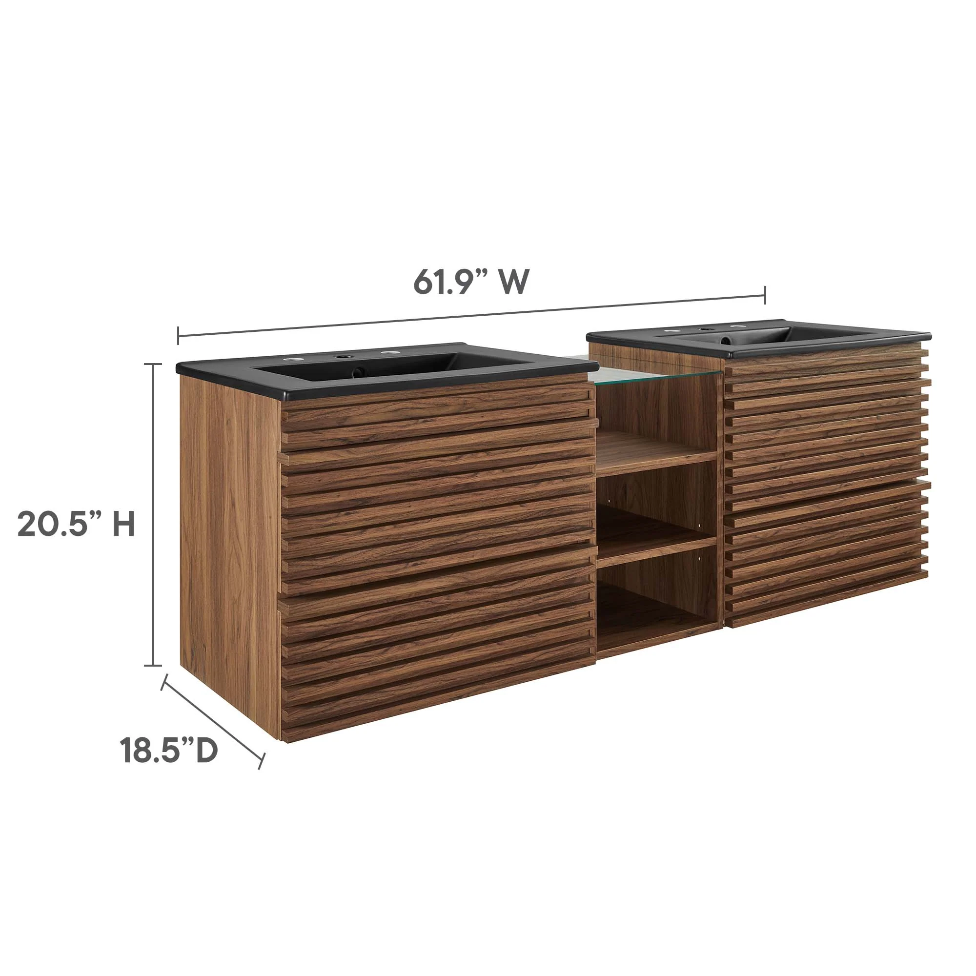 Render 62" Wall-Mount Double Sink Bathroom Vanity by Modway - Image 12