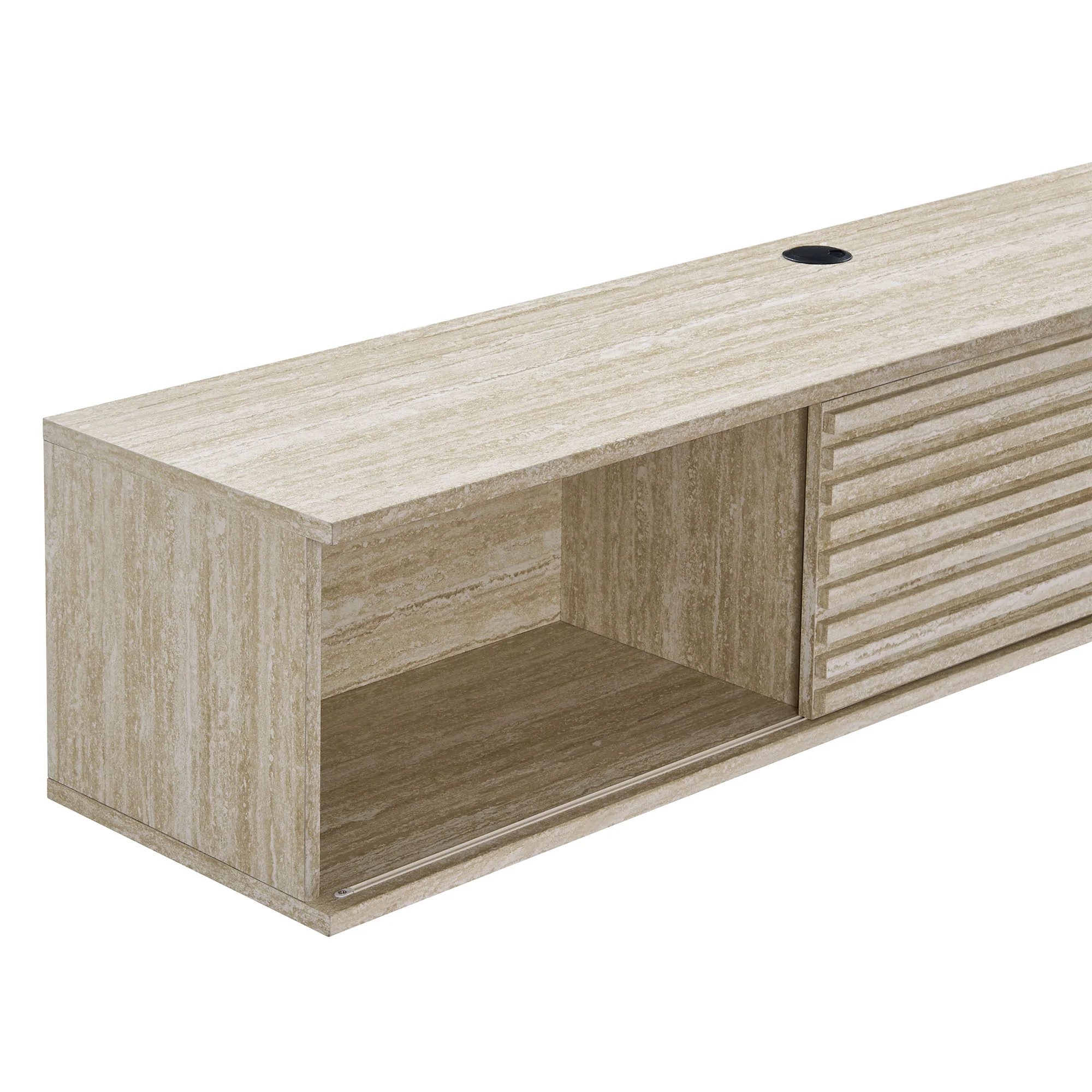 Render 70" Faux Travertine Wall-Mount Media Console TV Stand - Image 7