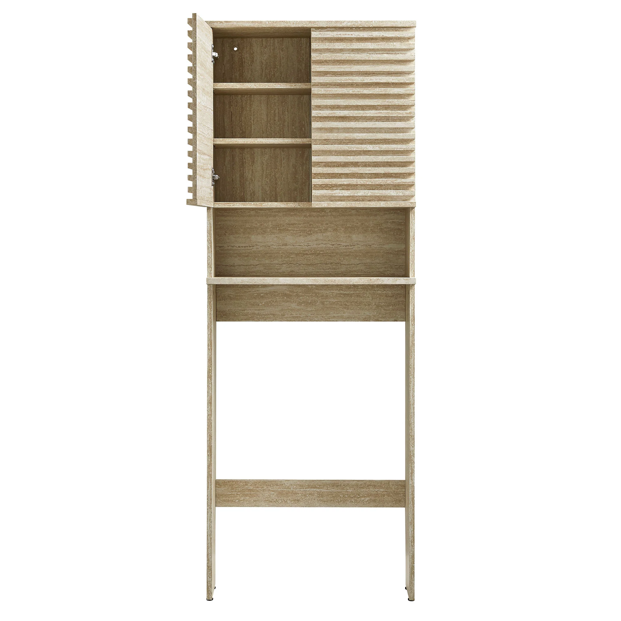 Render Over the Toilet Faux Travertine Bathroom Storage Cabinet by Modway - Image 6