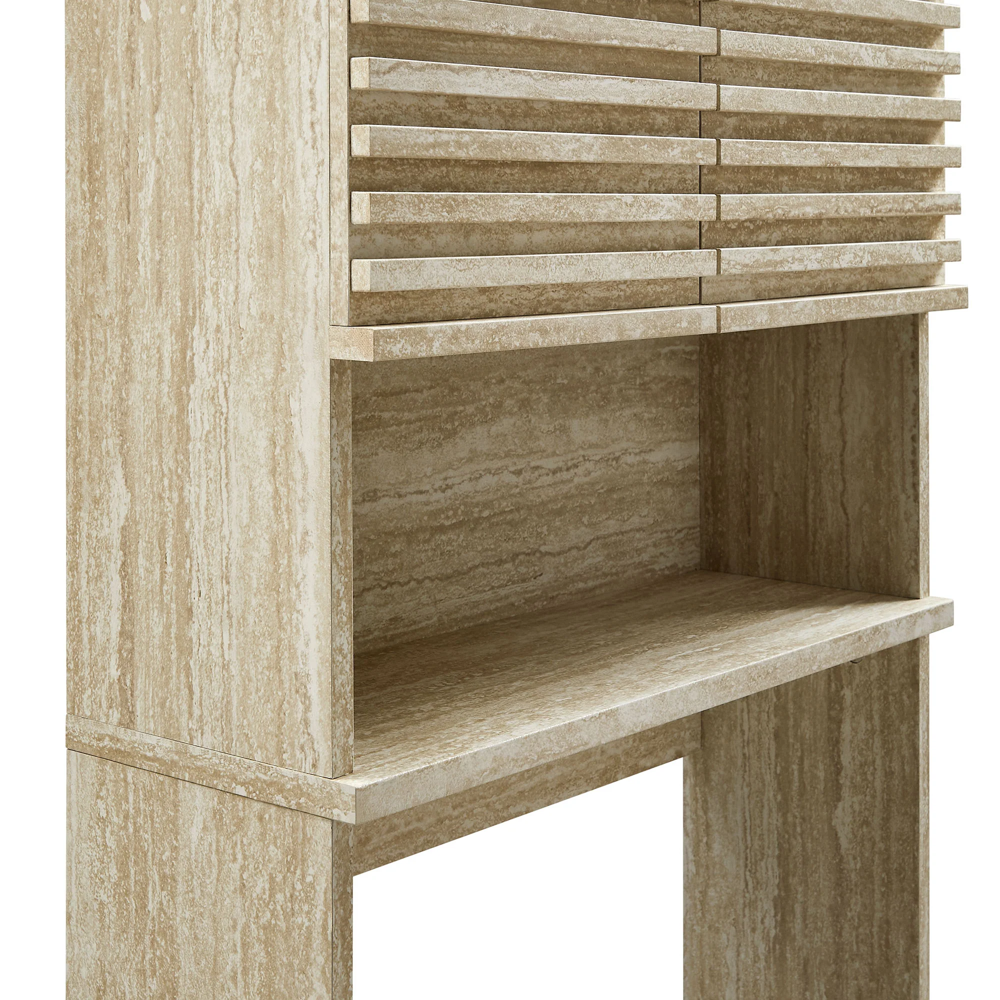Render Over the Toilet Faux Travertine Bathroom Storage Cabinet by Modway - Image 7