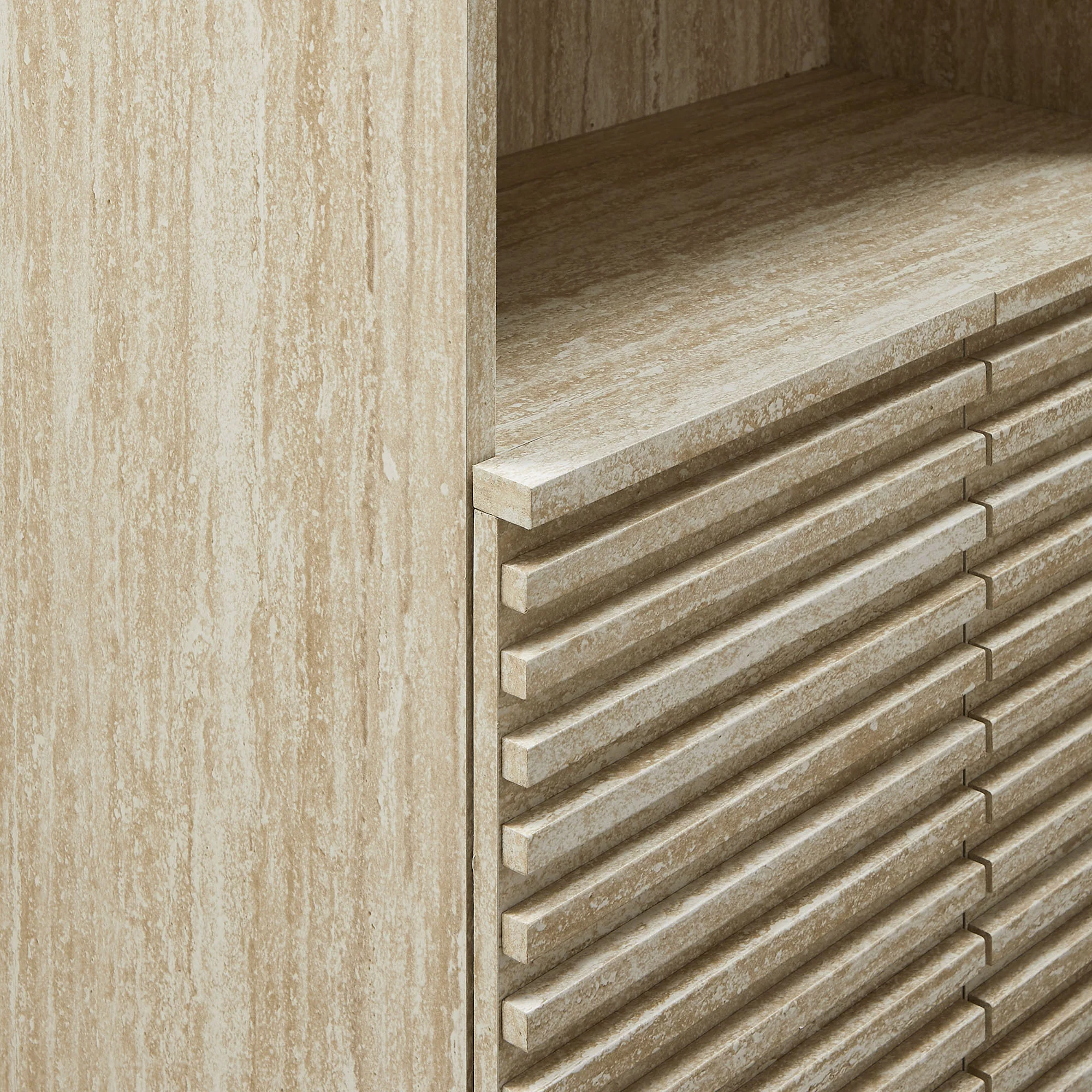 Render Tall Faux Travertine Linen Storage Cabinet by Modway - Image 7