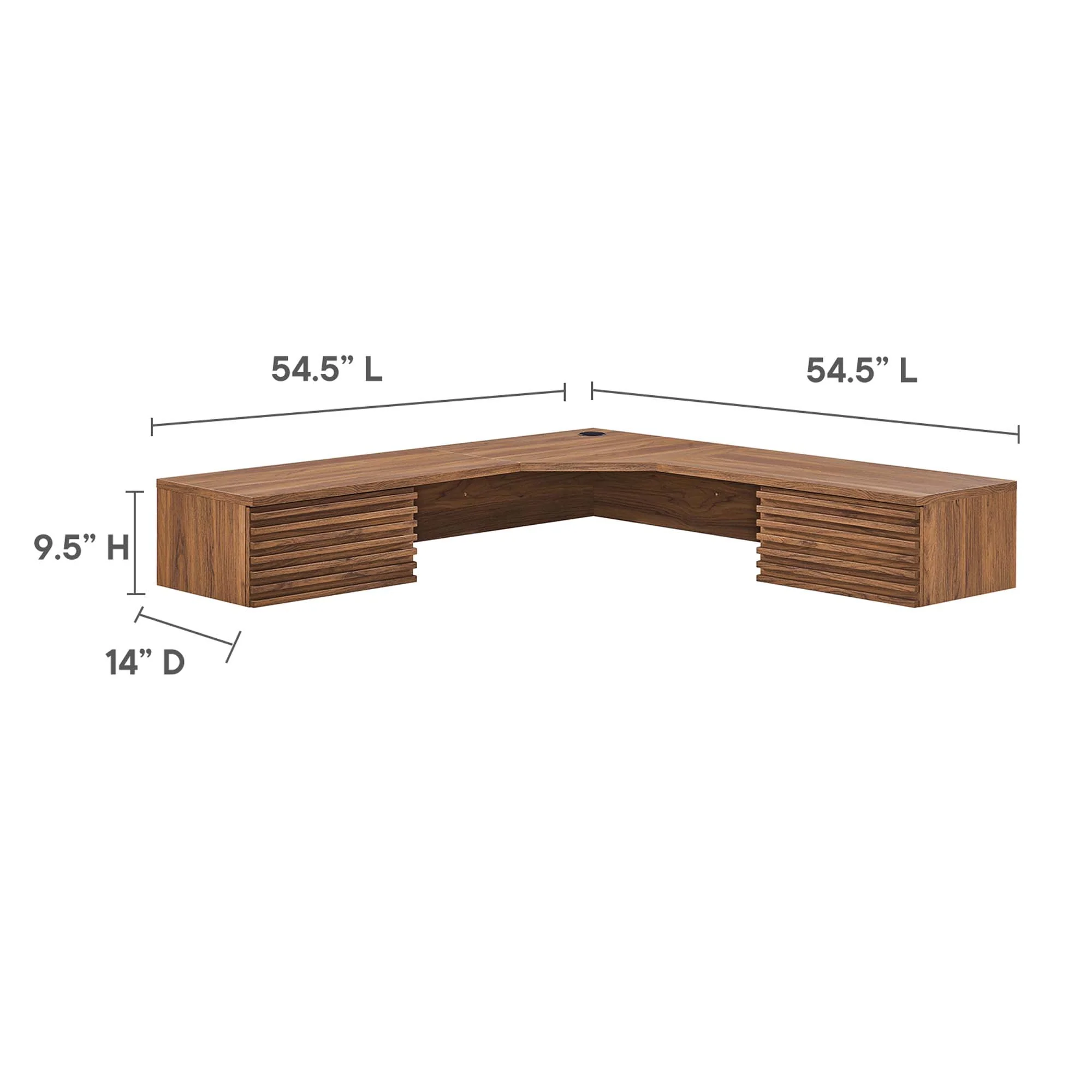 Render Wall Mount Corner Office Desk by Modway - Image 3