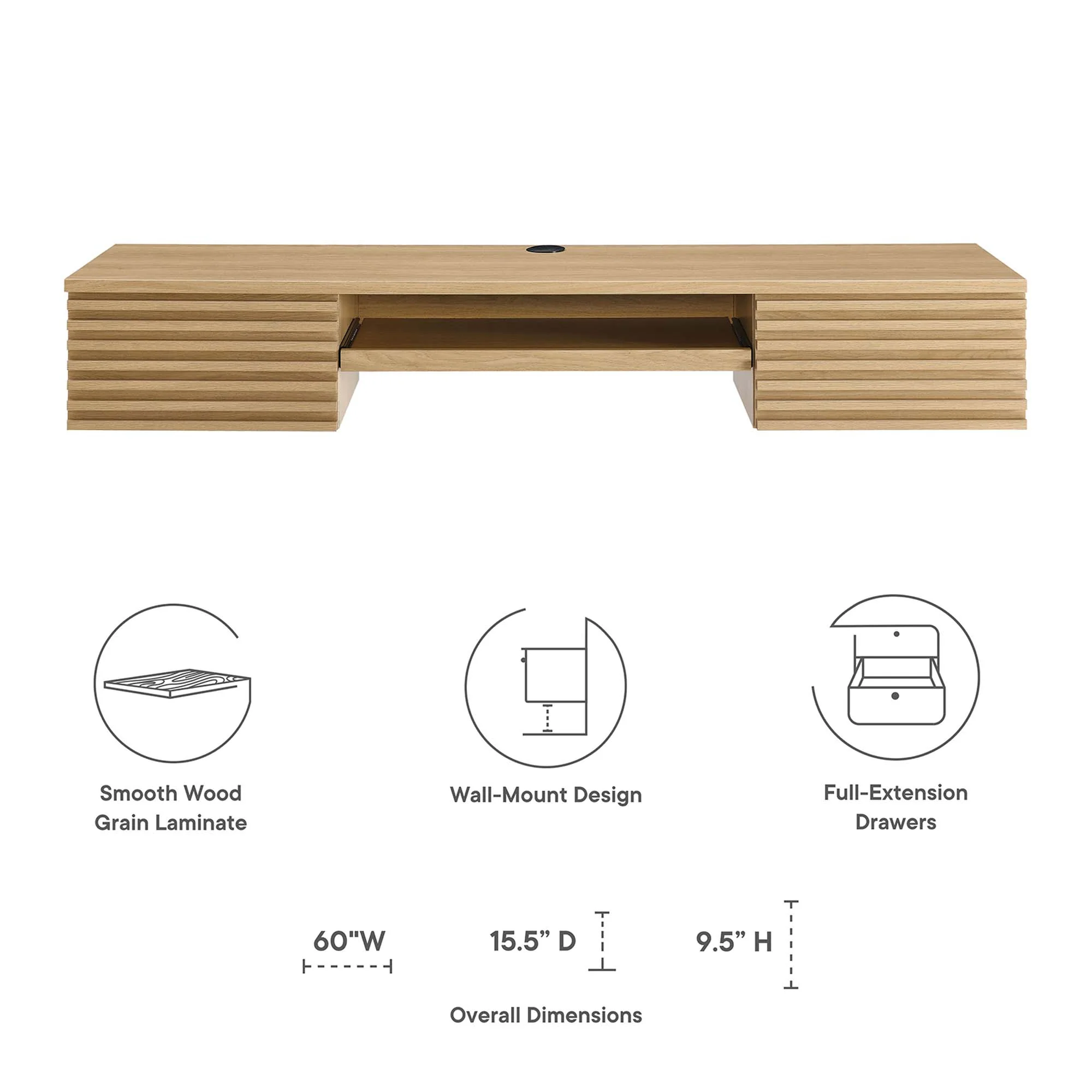 Render Wall Mount Wood Office Desk by Modway - Image 18