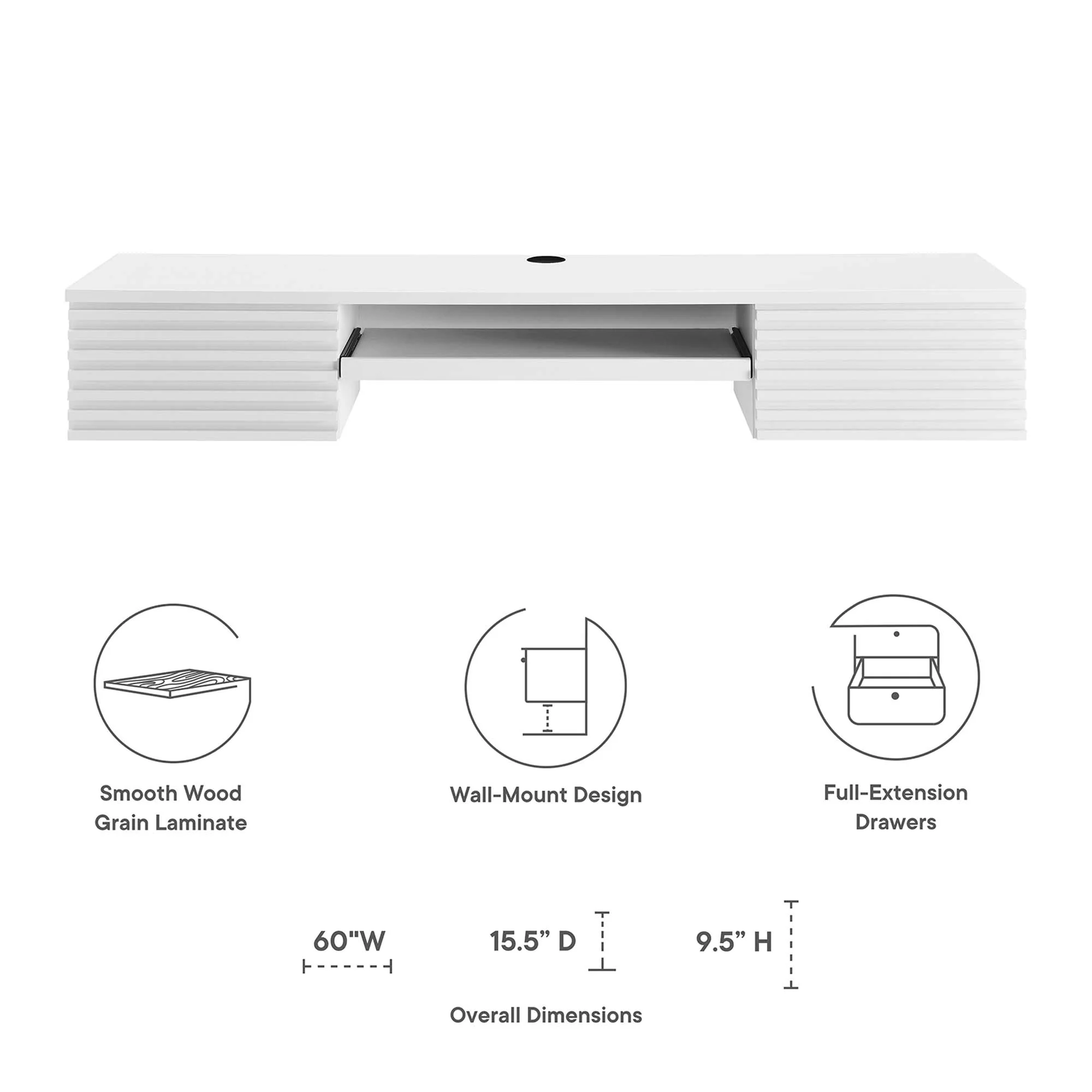 Render Wall Mount Wood Office Desk by Modway - Image 19