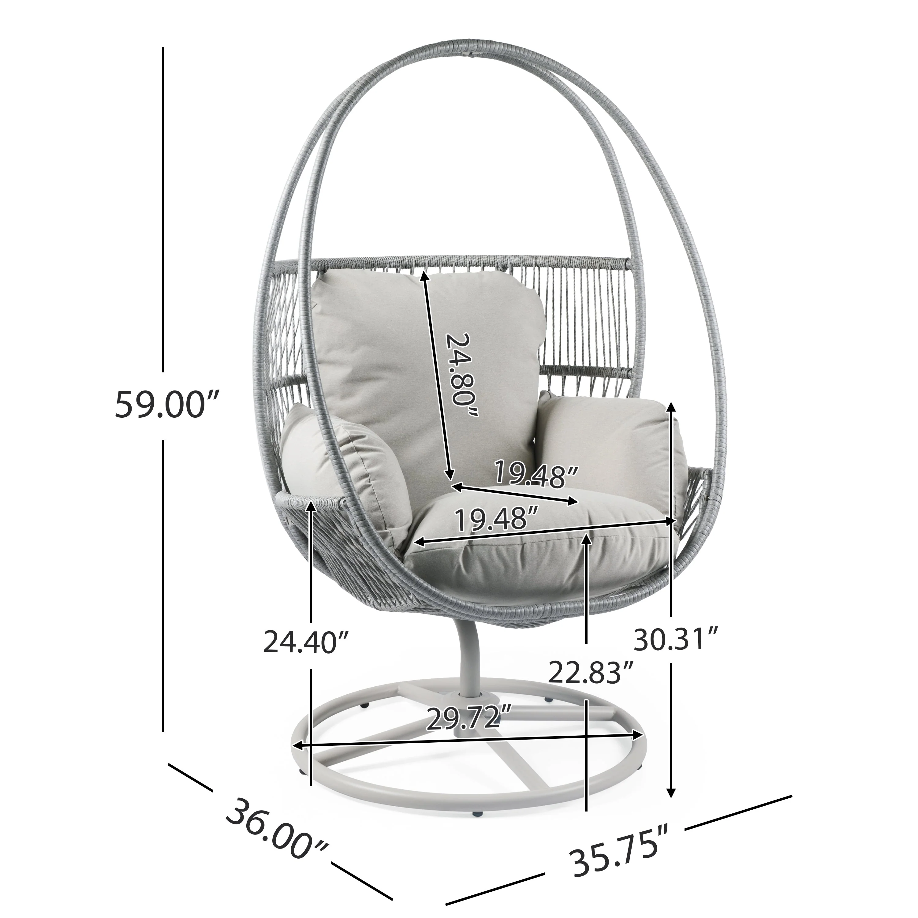 Reno Outdoor Wicker Swivel Lounge Chair - Image 4