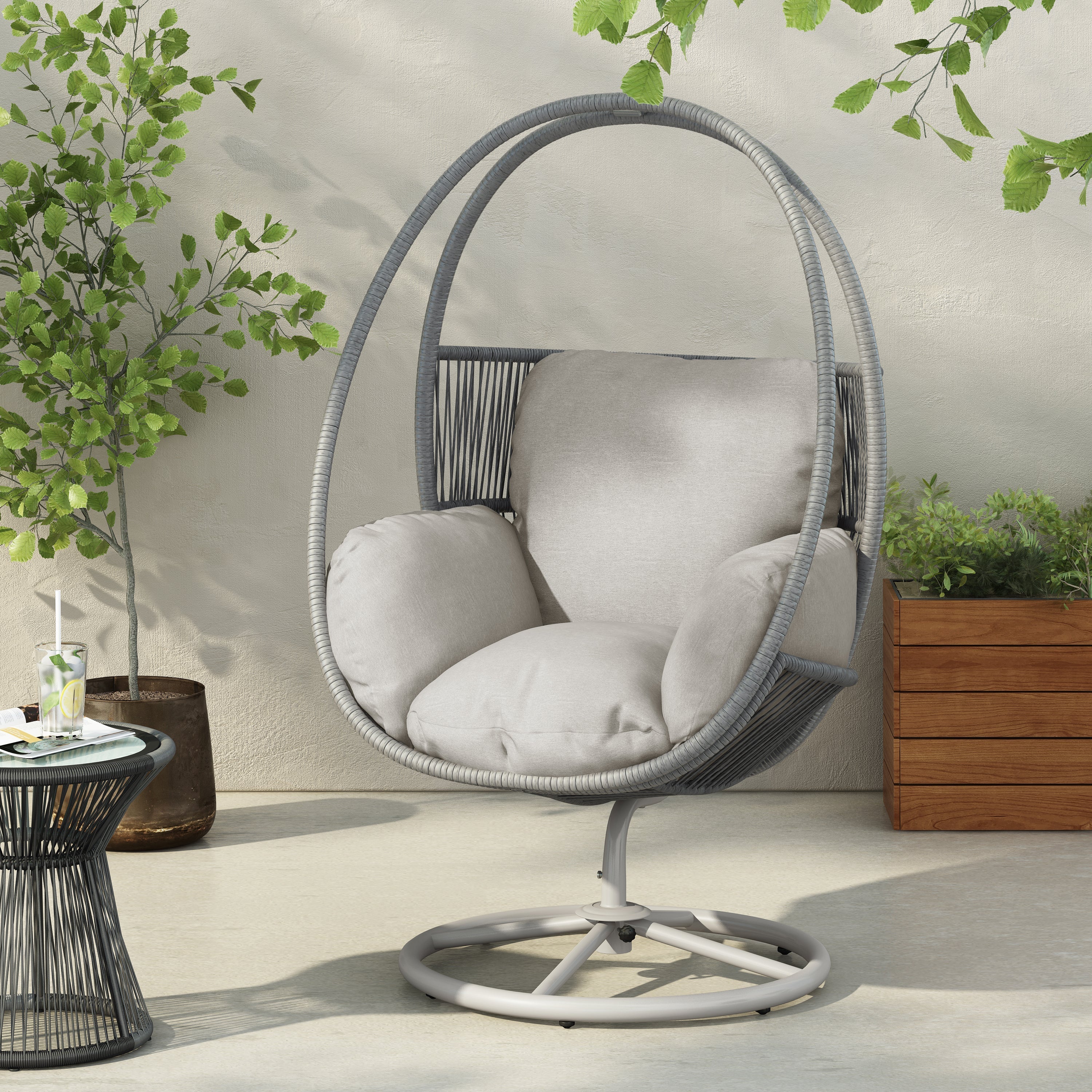Reno Outdoor Wicker Swivel Lounge Chair - Image 9