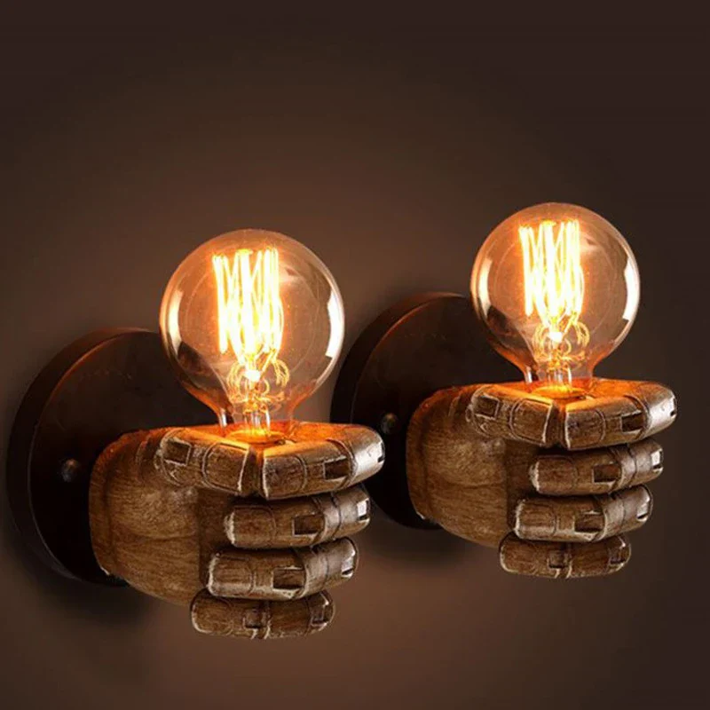 Resin Hand Wall Lamp – Left/Right Fist Sconce Light for Bar, Restaurant & Home Decor - Image 4