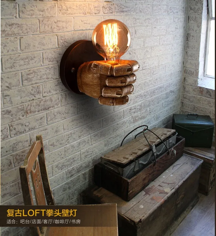 Resin Hand Wall Lamp – Left/Right Fist Sconce Light for Bar, Restaurant & Home Decor - Image 8