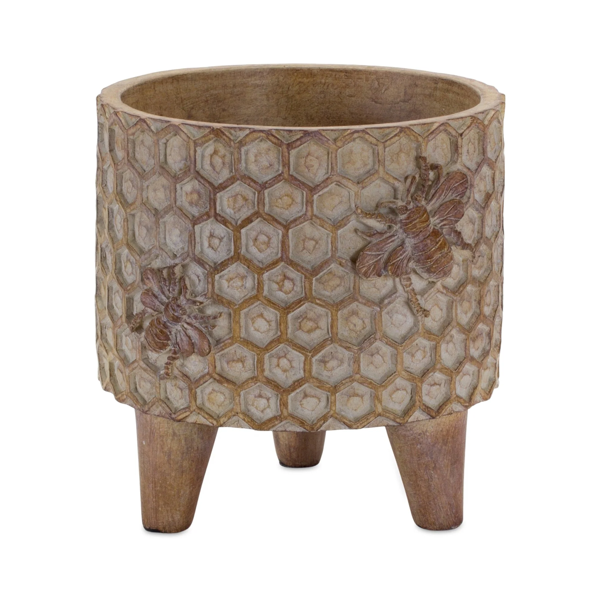 Resin Honeycomb Bumble Bee Planter with Legs (Set of 2) - Image 2